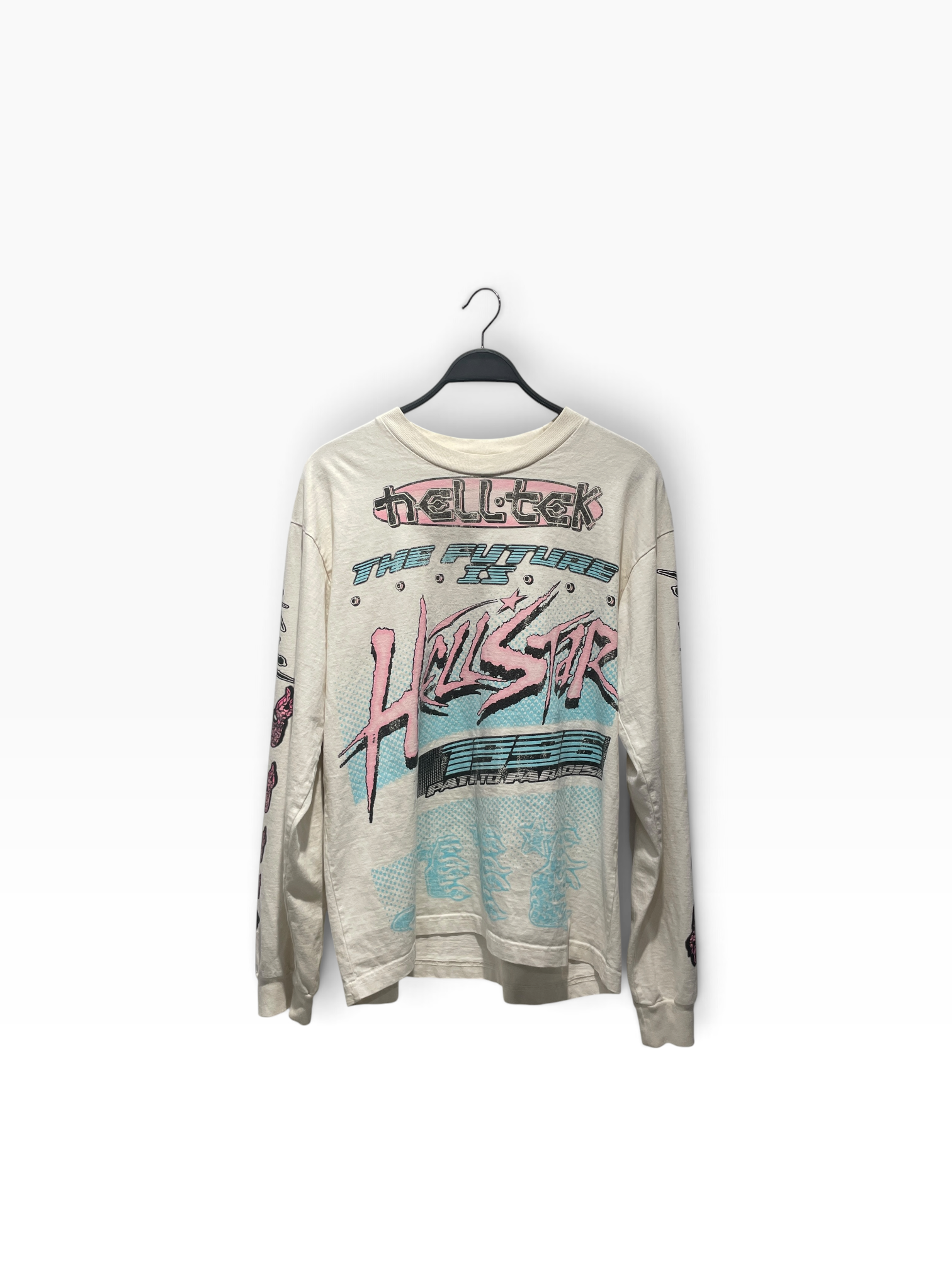 HELLSTAR/LS T-Shirt/M/Cotton/WHT/brain racer view 1