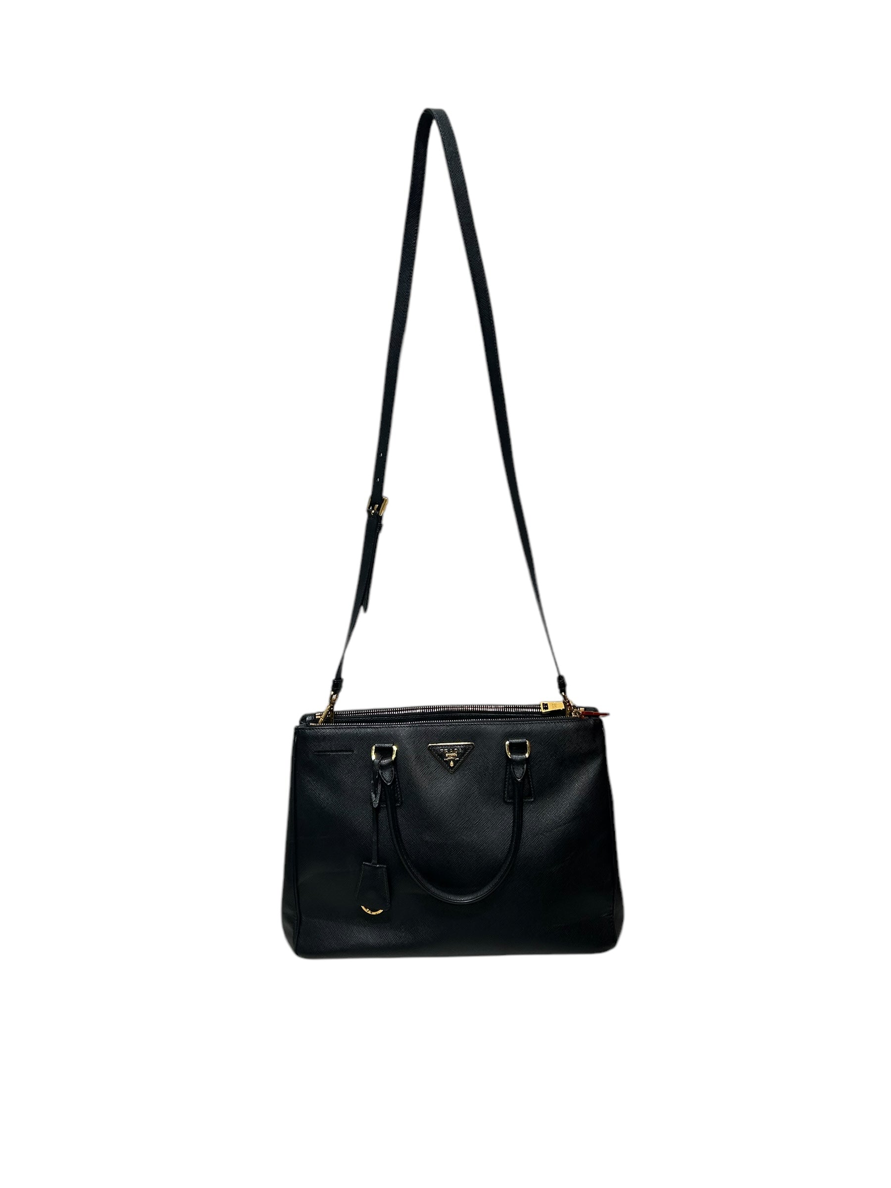 PRADA/Tote Bag/Leather/BLK/SAFFIANO LEATHER BAG view 1