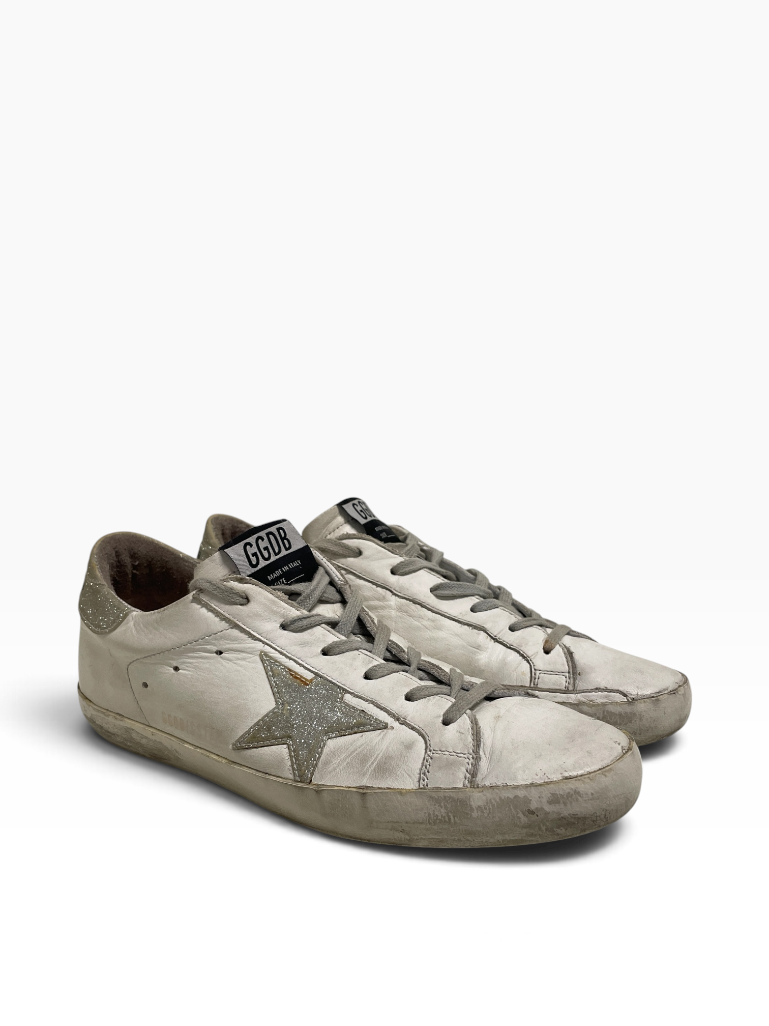 GOLDEN GOOSE/Low-Sneakers/EU 39/Leather/WHT/SUPERSTAR/DISTRESS/SILVER STAR view 1