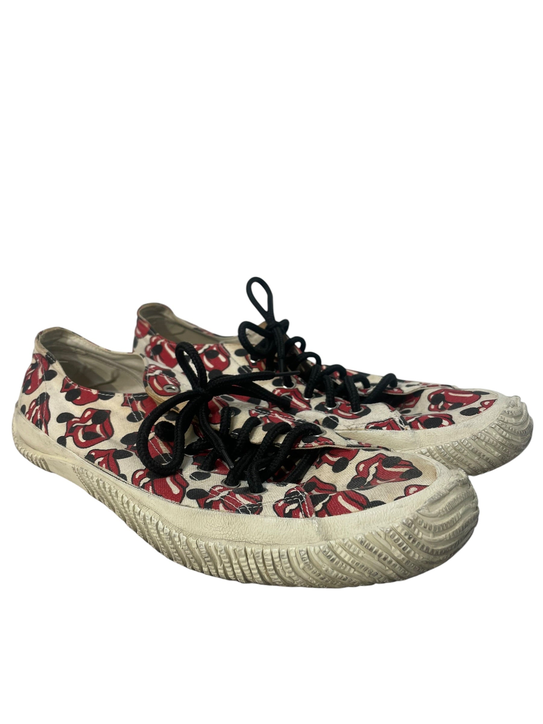 JUNYA WATANABE COMME des GARCONS/Hi-Sneakers/L/All Over Print/Cotton/WHT/ROLLING STONE PRINT CANVAS view 1