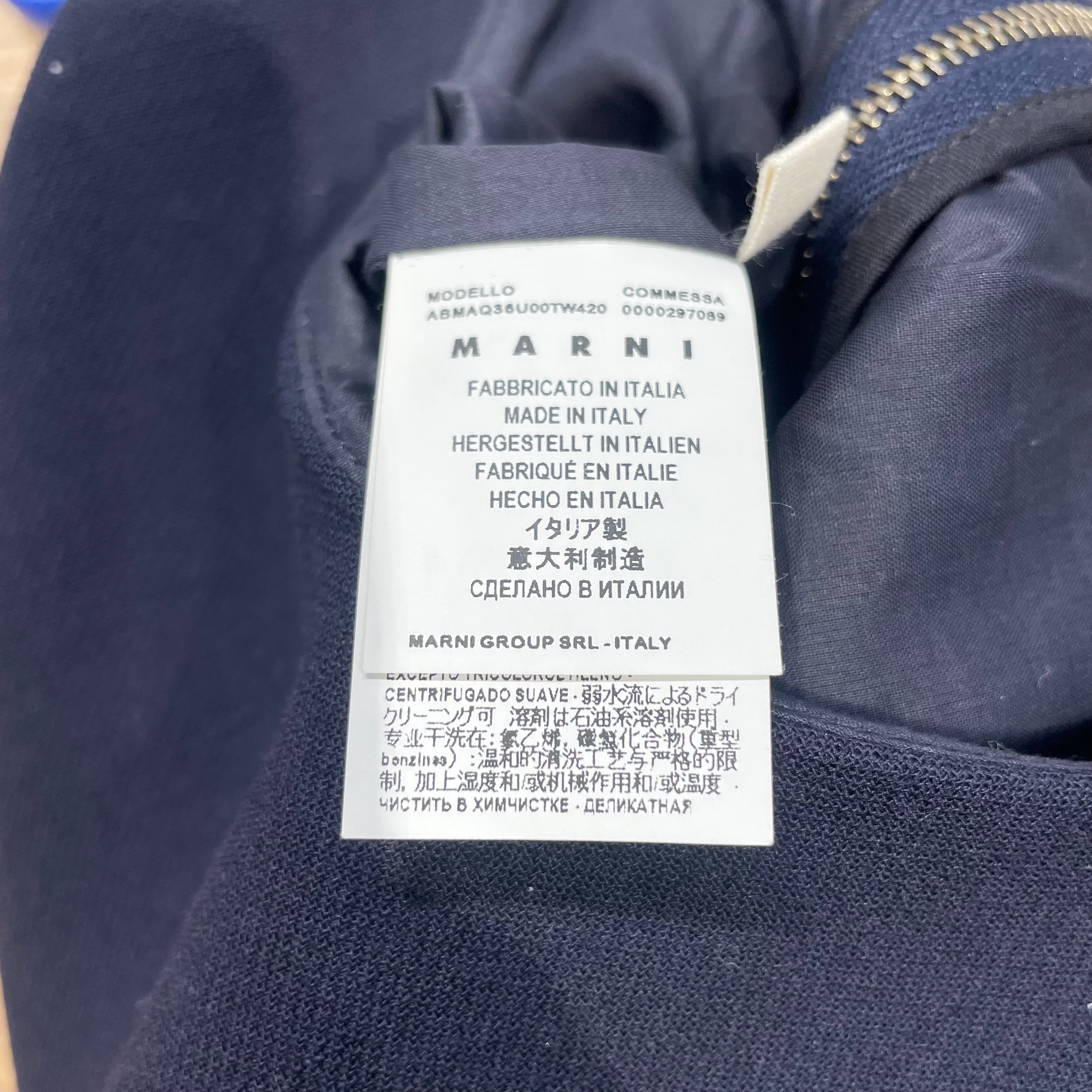 MARNI/Dress/42/Wool/NVY/Maxi Length/BACK ZIPPER view 4