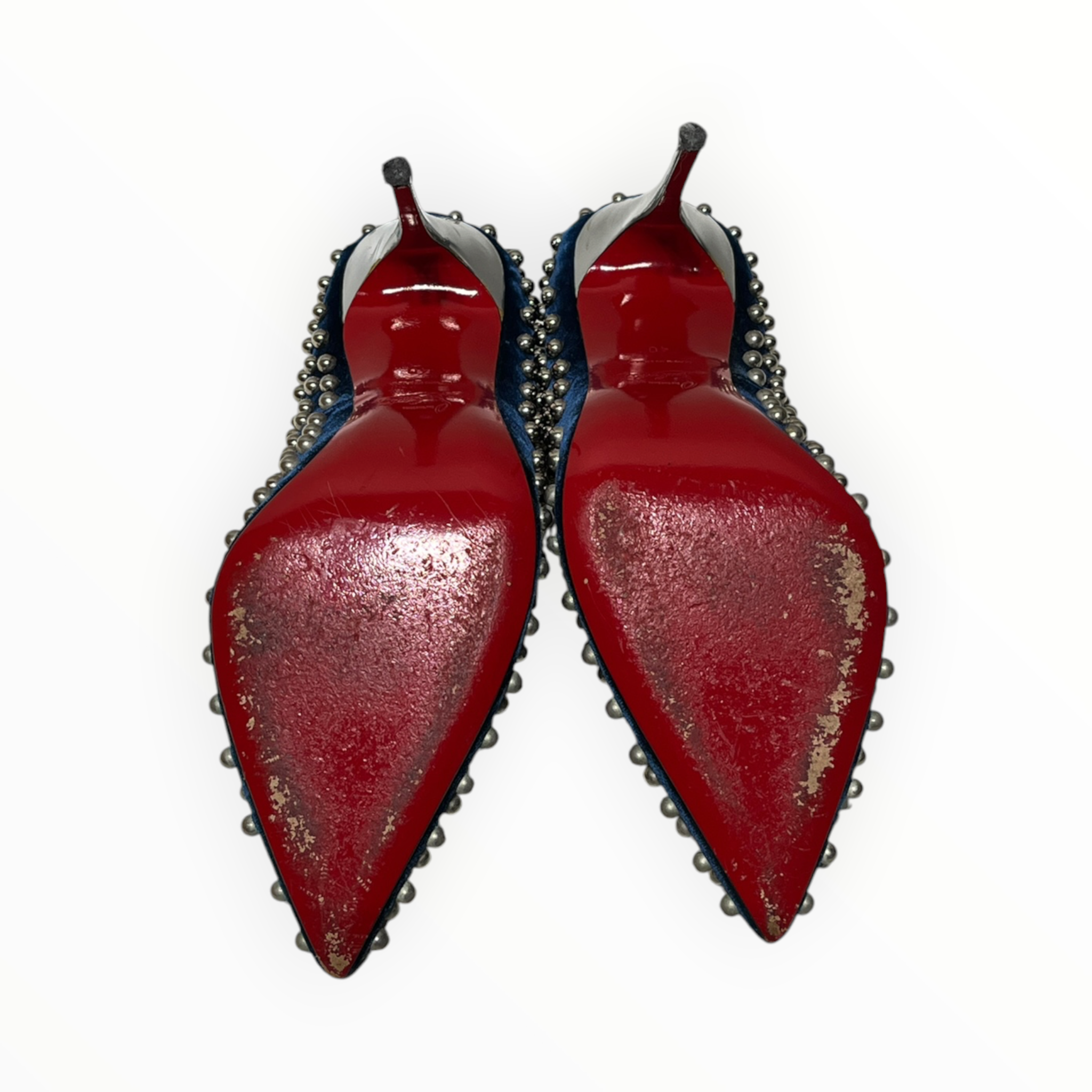 Christian Louboutin/Heels/EU 40/NVY/VELVET SILVER BEADS view 6