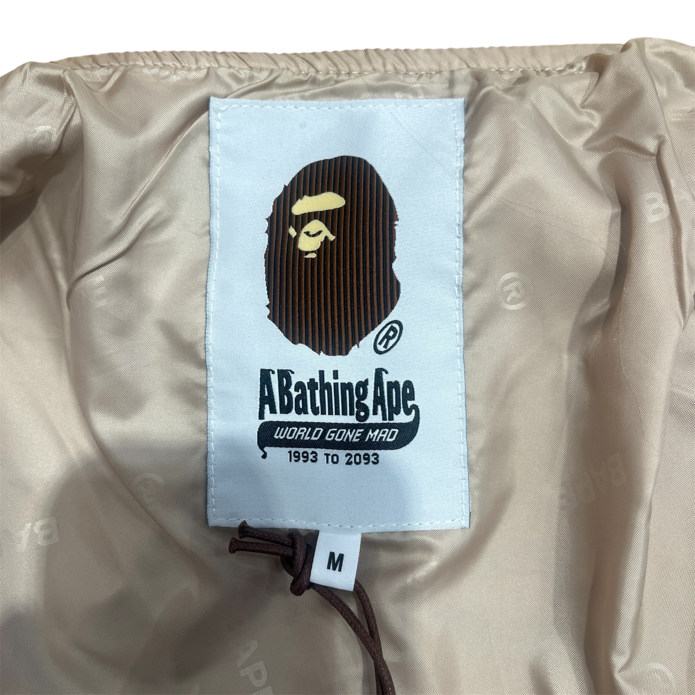 A BATHING APE/Jacket/M/Polyester/GLD/Graphic/Baseball Varsity Jacket view 3