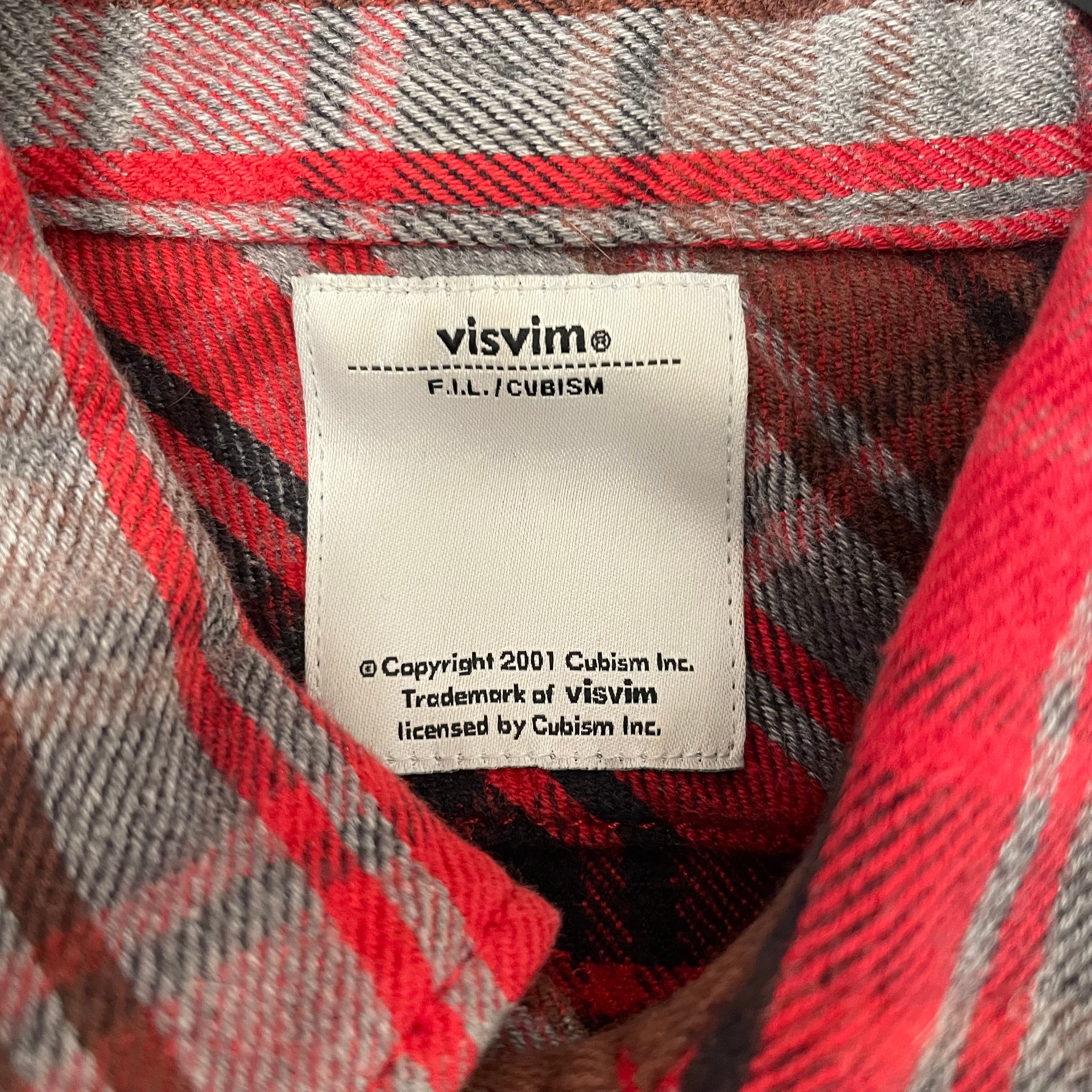 visvim/Flannel Shirt/S/Cotton/RED/Plaid/deer skin tab (vintage) view 3