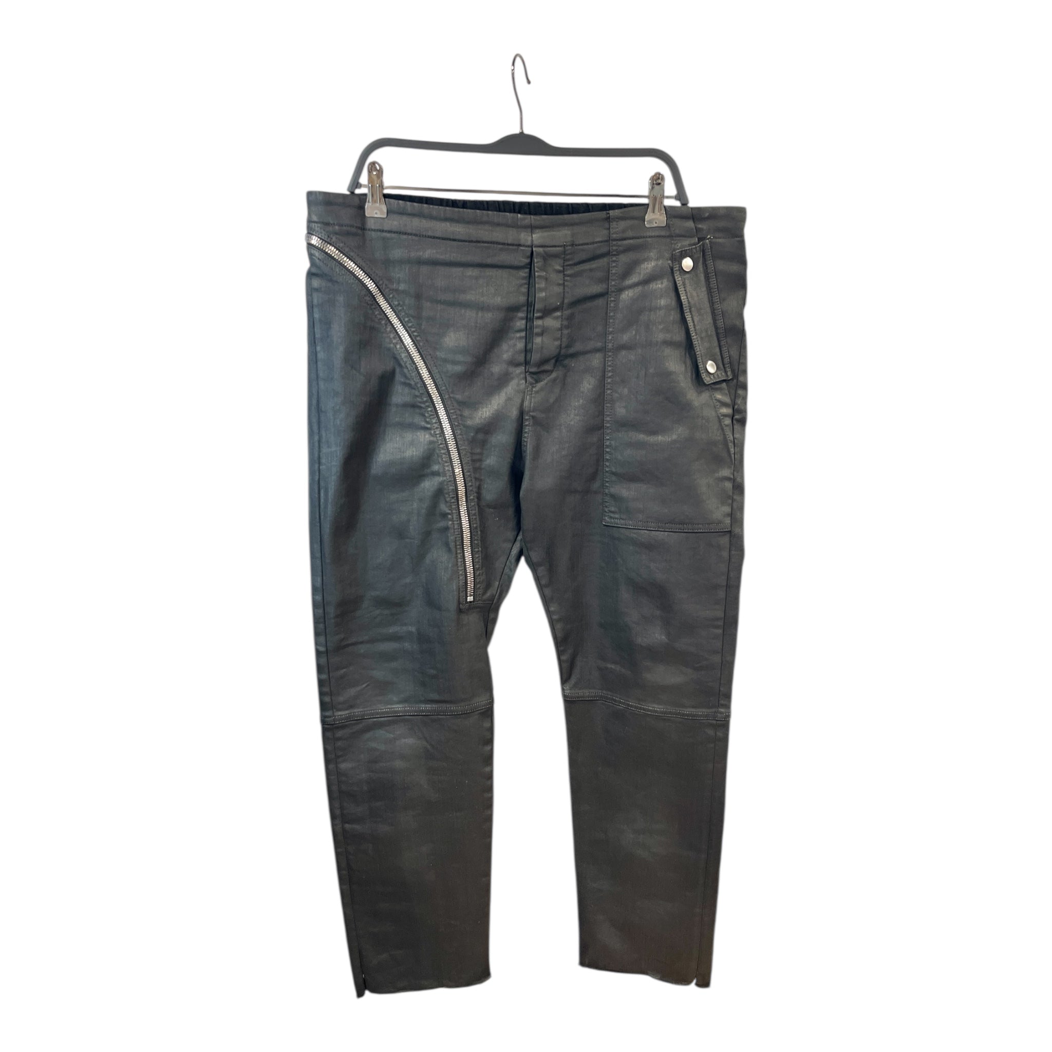 RICK OWENS DRKSHDW/Straight Pants/XXL/Denim/BLK/Button Fly/WAXED DENIM view 1