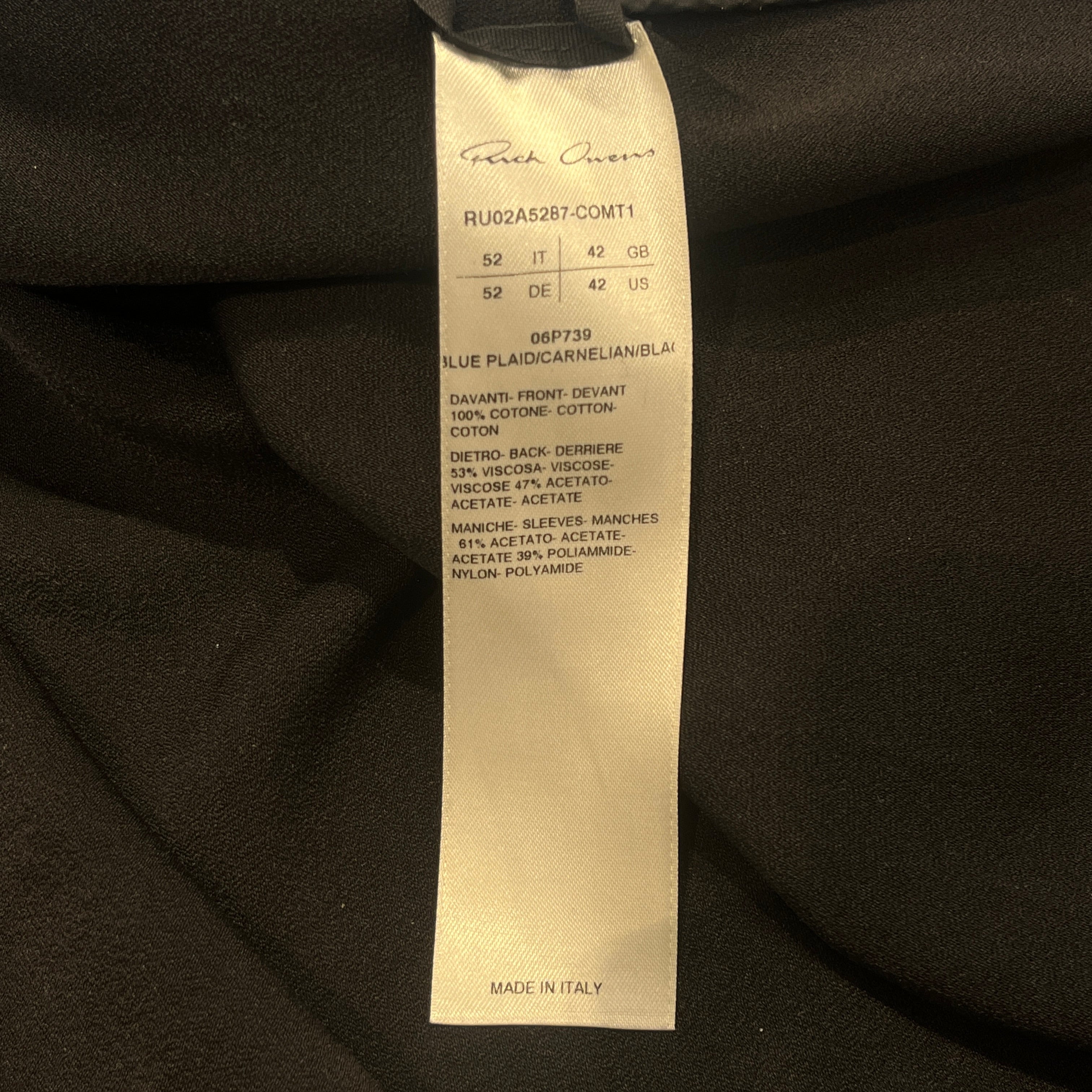 Rick Owens/LS Shirt/42/Cotton/BLU/Plaid/FW 21 GETHSEMANE LARRY SHIRT view 4