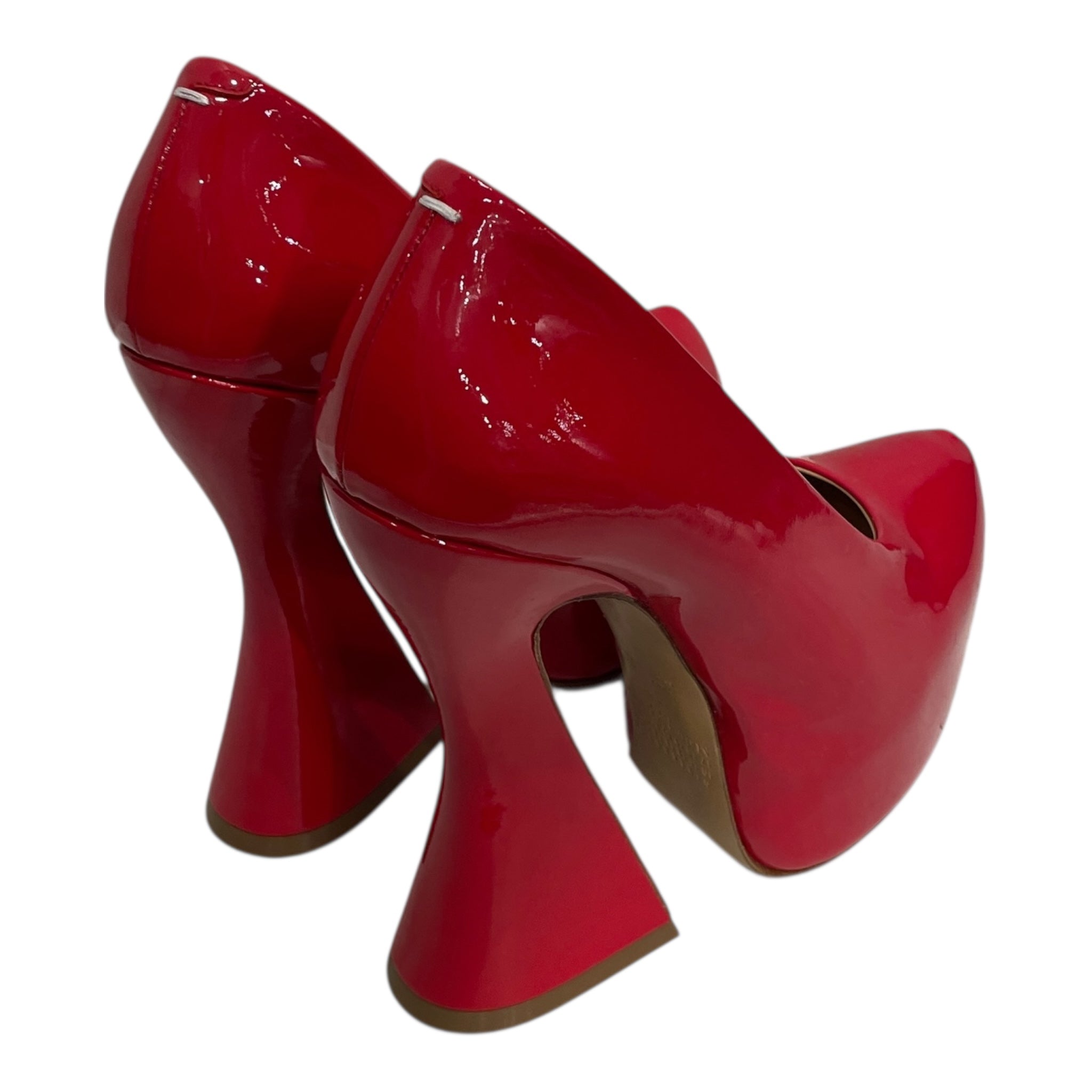 Maison Margiela/Heels/EU 38/Leather/RED/PATENT WIDE HEEL view 2