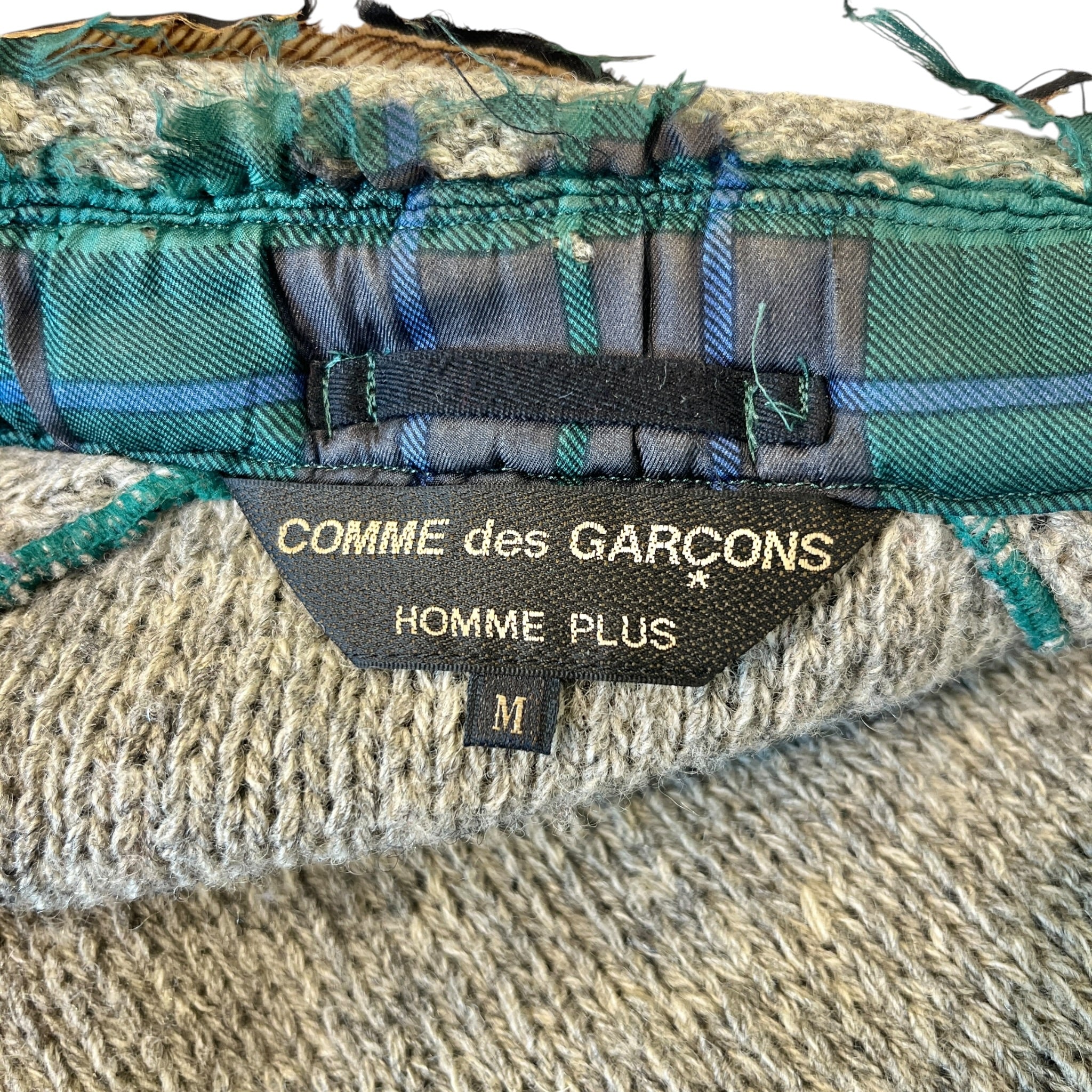 COMME des GARCONS HOMME PLUS/Jacket/M/Green/Silk/Plaid/ view 3