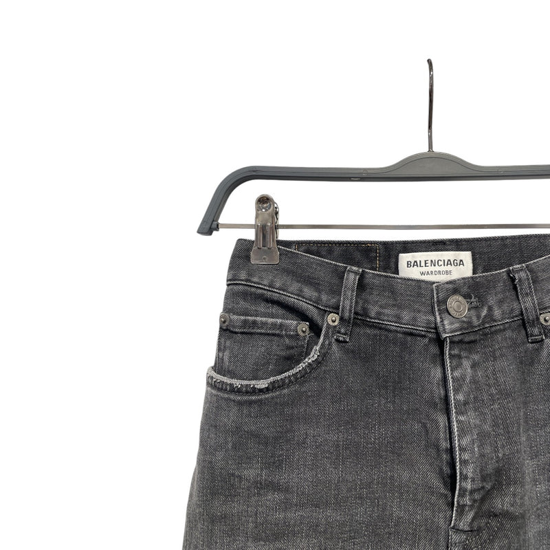 BALENCIAGA/Straight Pants/25/Denim/BLK/BLK STRAIGHT CUT DENIM