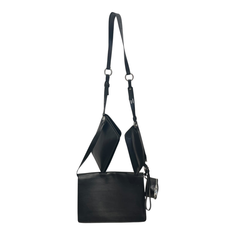 VERSACE/Cross Body Bag/Leather/BLK/MODULAR MESSENGER