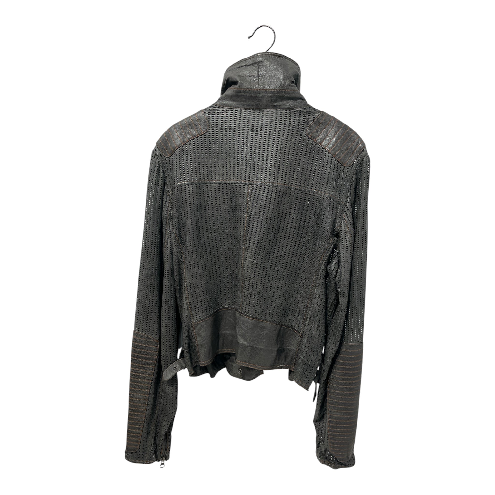 JACKETT/Vintage/Riders Jkt (S)/L/Leather/GRY/PERFORATED LEATHER BIKER view 2