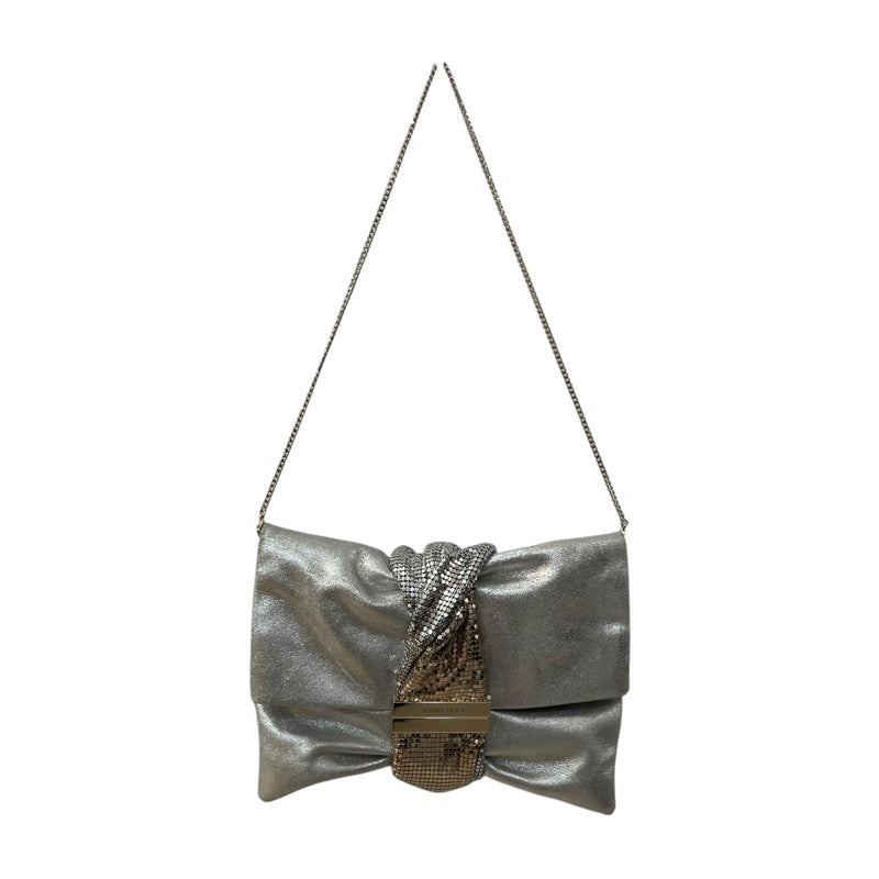 JIMMY CHOO/Clutch Bag/Suede/SLV/