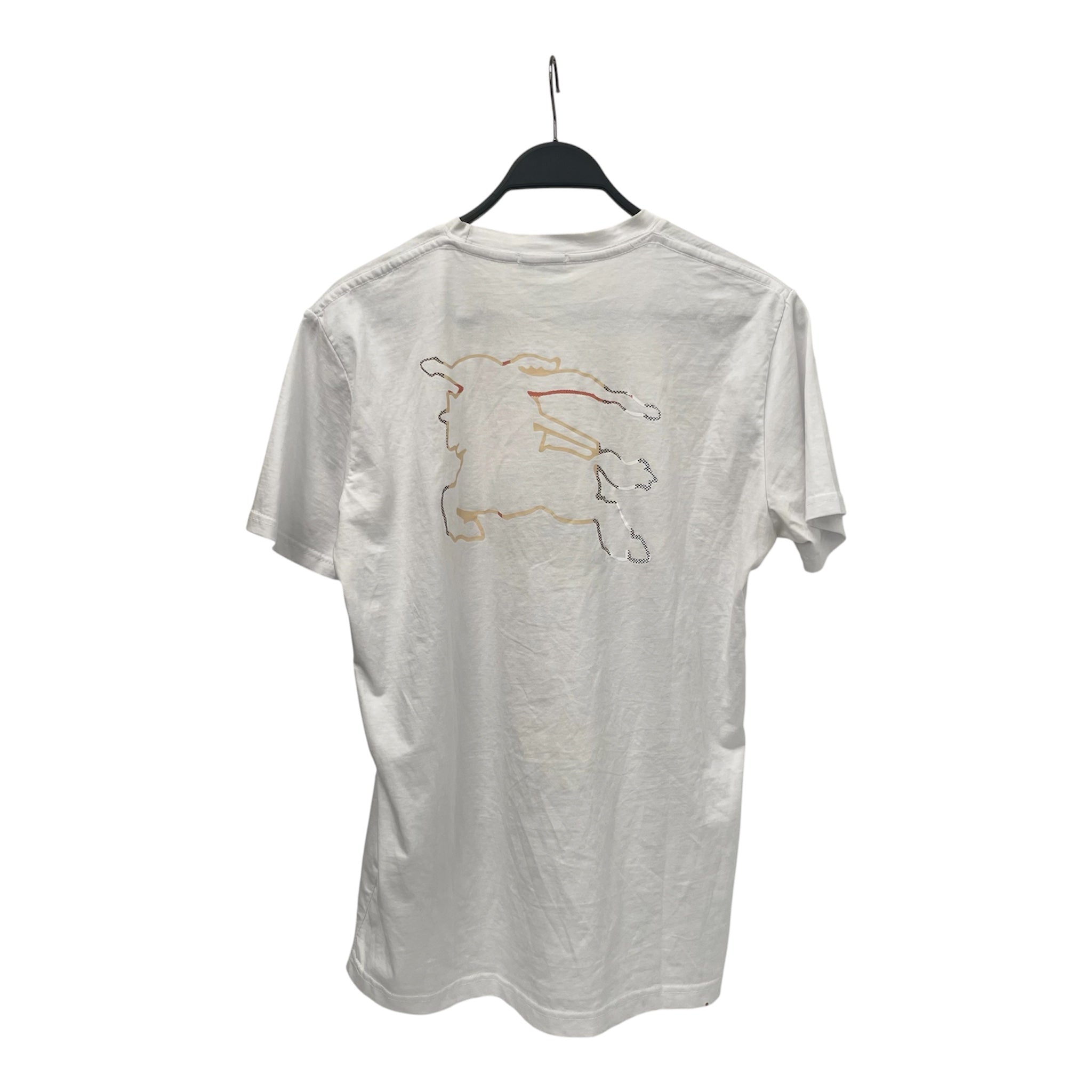 BURBERRY LONDON/T-Shirt/L/Cotton/WHT/HORSEWARRIORSTICH view 2
