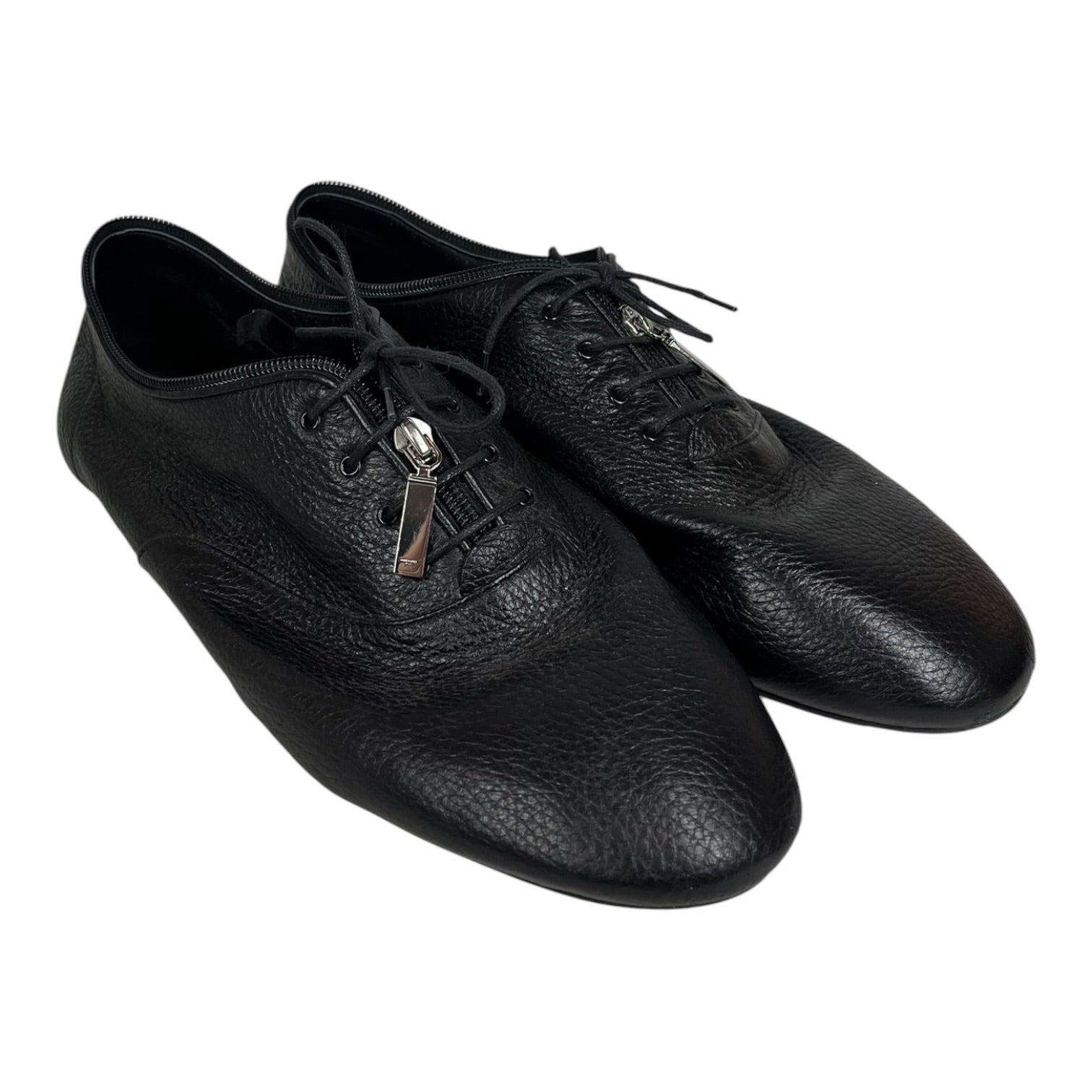 SAINT LAURENT/Shoes/EU 45/Leather/BLK/PEBBLED JAZZ SHOE W/ZIPPER view 1