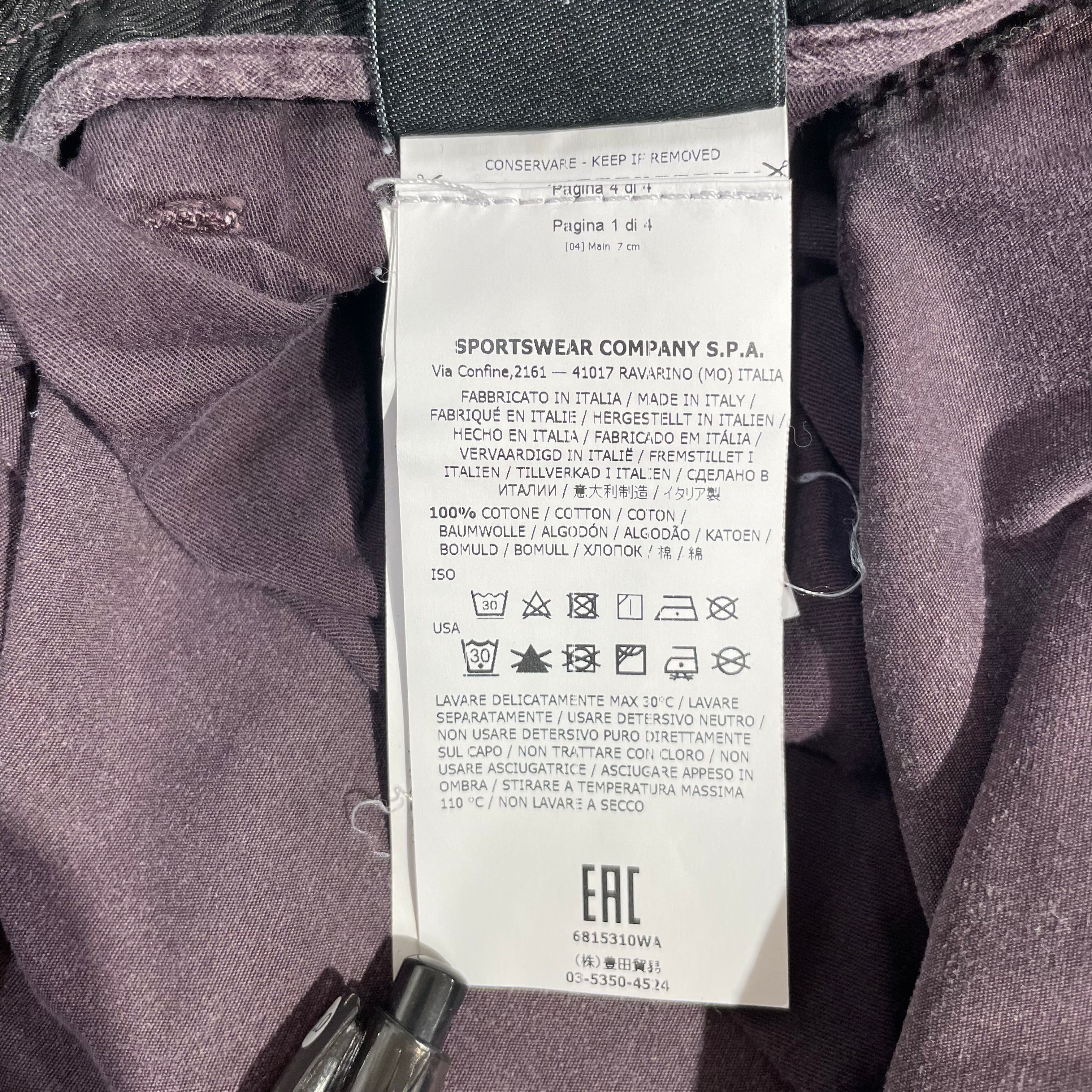 STONE ISLAND/Straight Pants/32/Cotton/PPL/BACK SQUARE PATCH PLAIN PANTS view 4