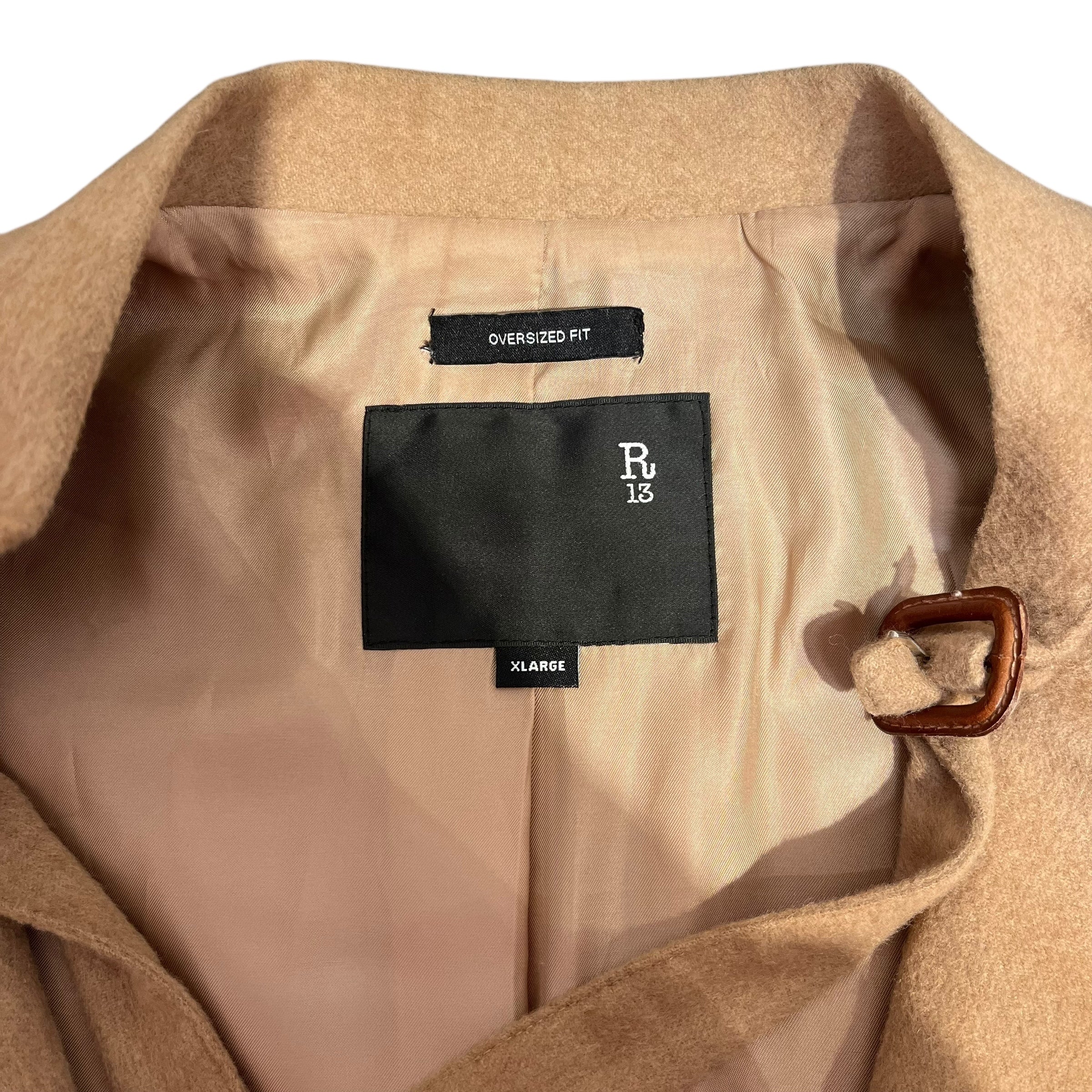 R13/Tailored Jkt/XL/Wool/BEG/BUCKLE NECK COAT view 3