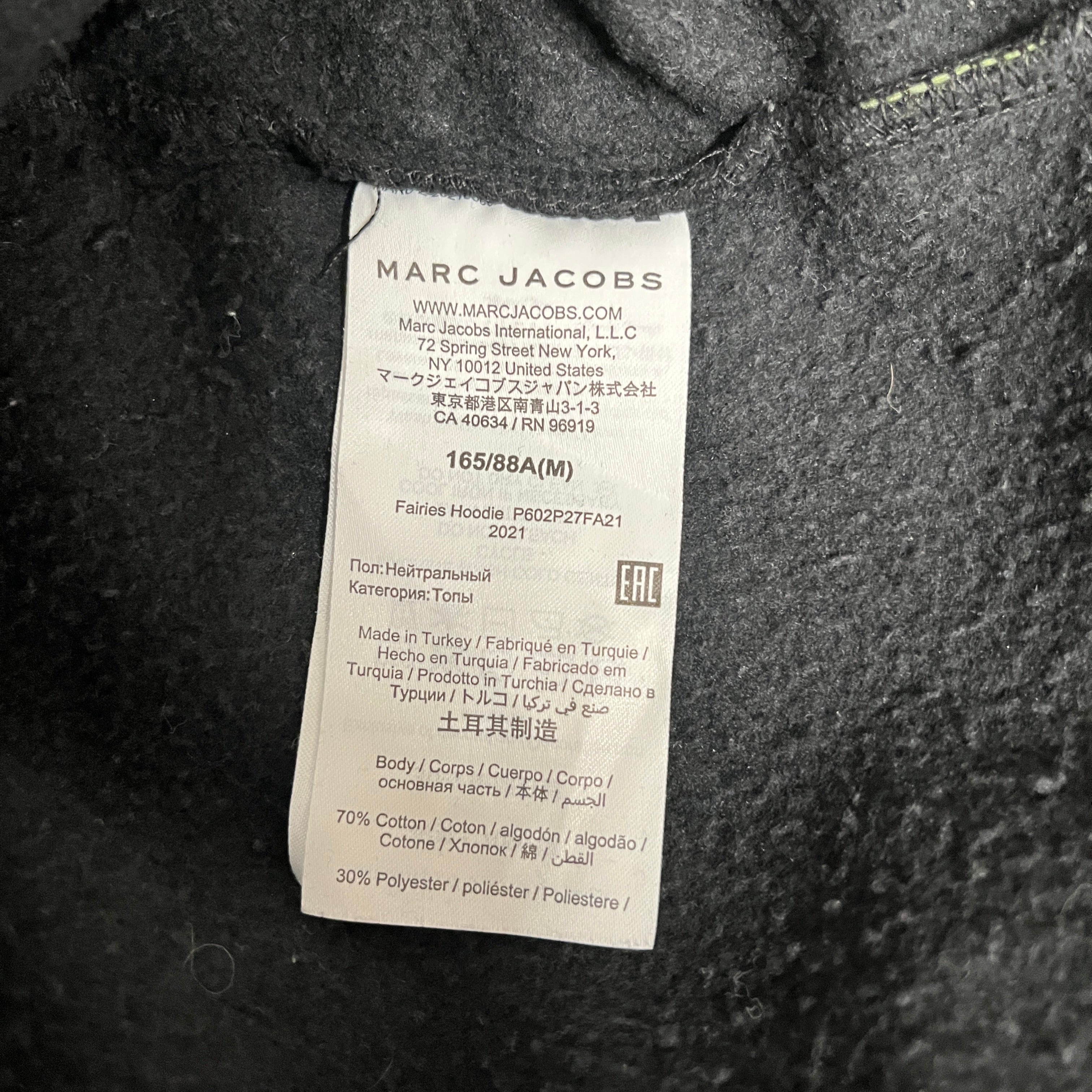Heaven By Marc Jacobs/Hoodie/M/All Over Print/Cotton/BLK/APPLE TREE view 4