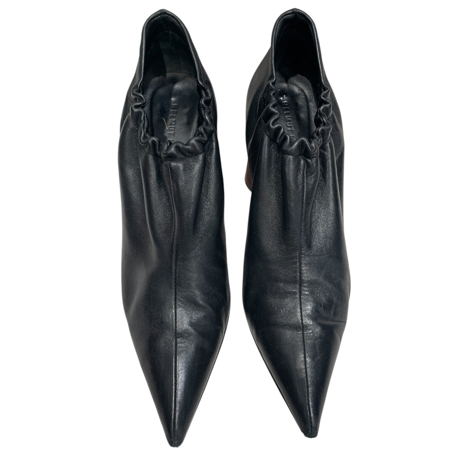 Helmut Lang/Heels/EU 38.5/Leather/BLK/POINT TOE WOOD ROUND HEEL view 4