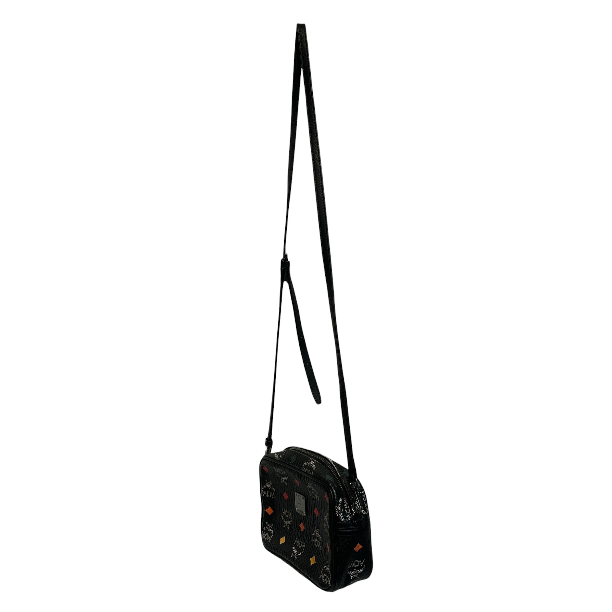 MCM/Bag/Monogram/Leather/BLK/Aren Visetos crossbody view 5