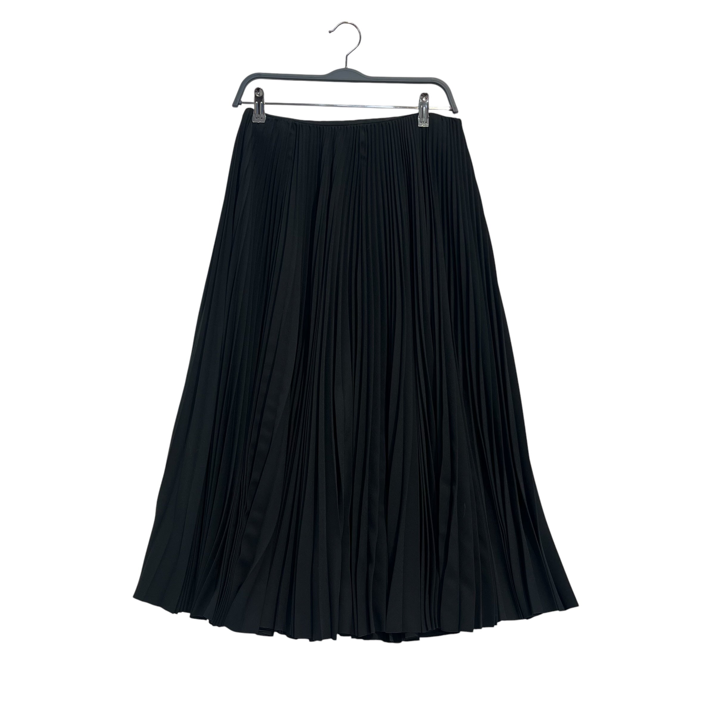 BALENCIAGA/Long Skirt/36/Polyester/BLK/PLEATED, FOLD OVER WAIST view 1