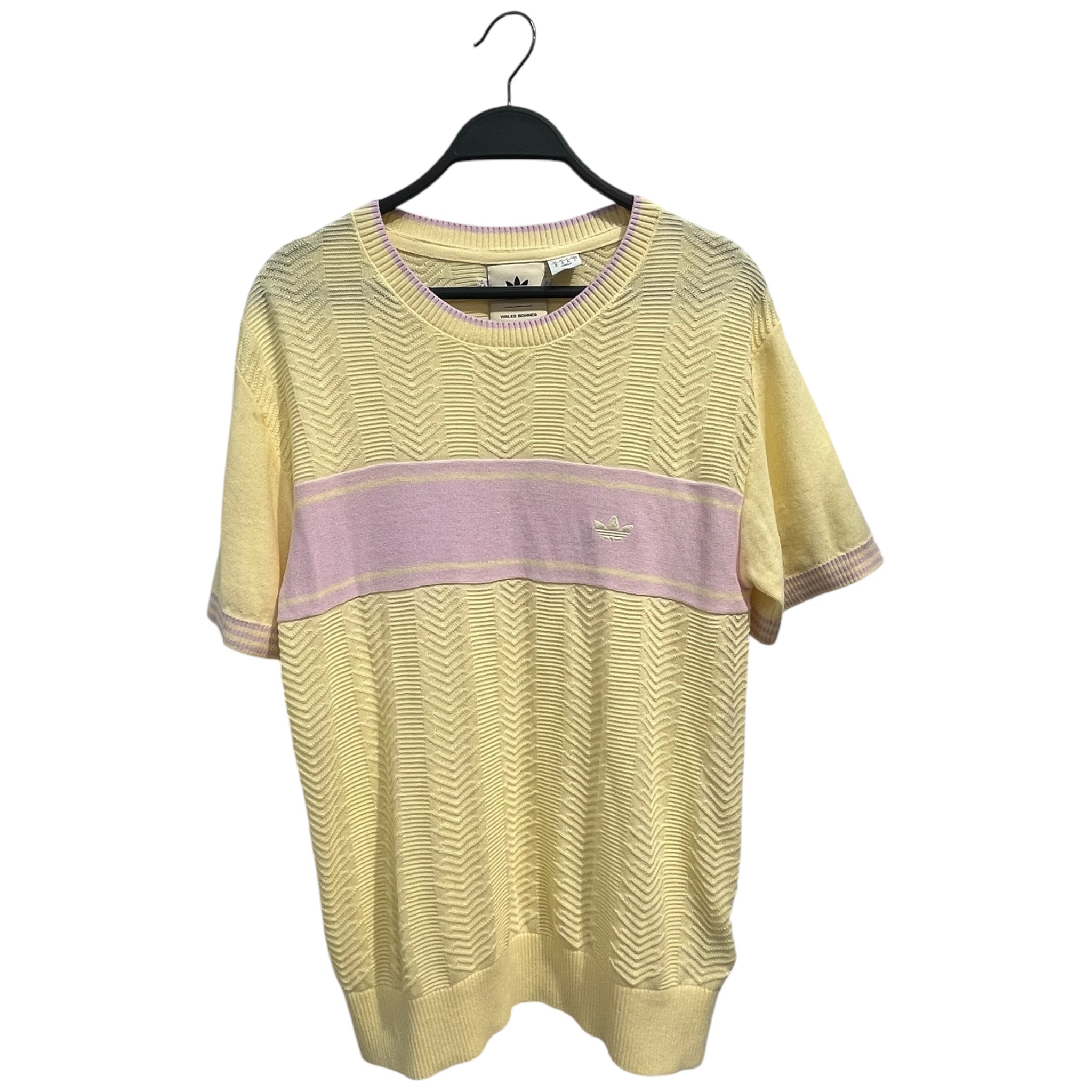 adidas/WALES BONNER/Tops/M/Stripe/Cotton/YEL/MIST SUN PASTEL KNIT TEE view 1