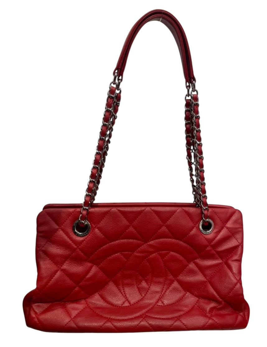 CHANEL/Cross Body Bag/Leather/RED/15708631 CAVIAR DOUBLE POCKET view 1