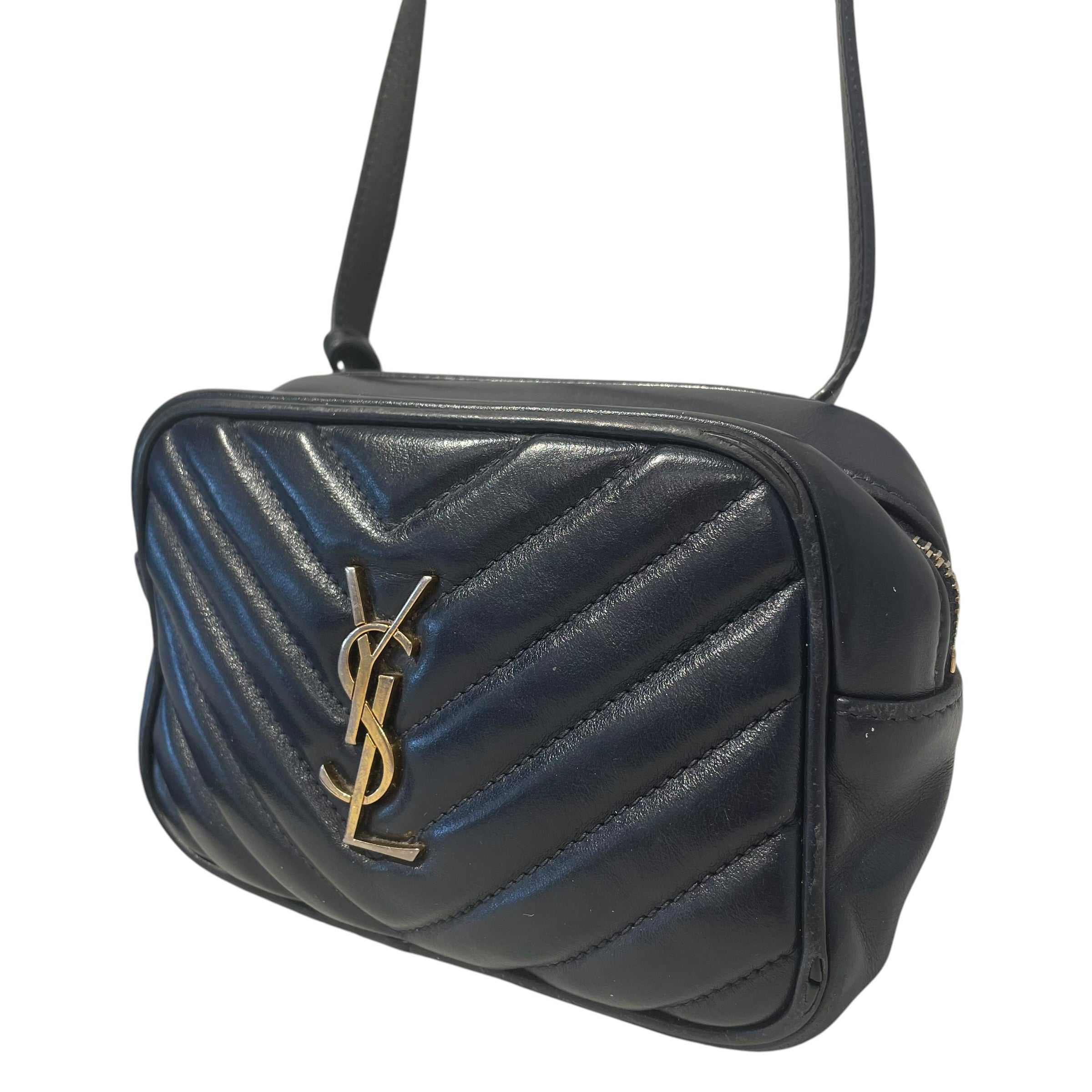 SAINT LAURENT/Fanny Pack/Leather/NVY/deep navy ysl lou bag view 6