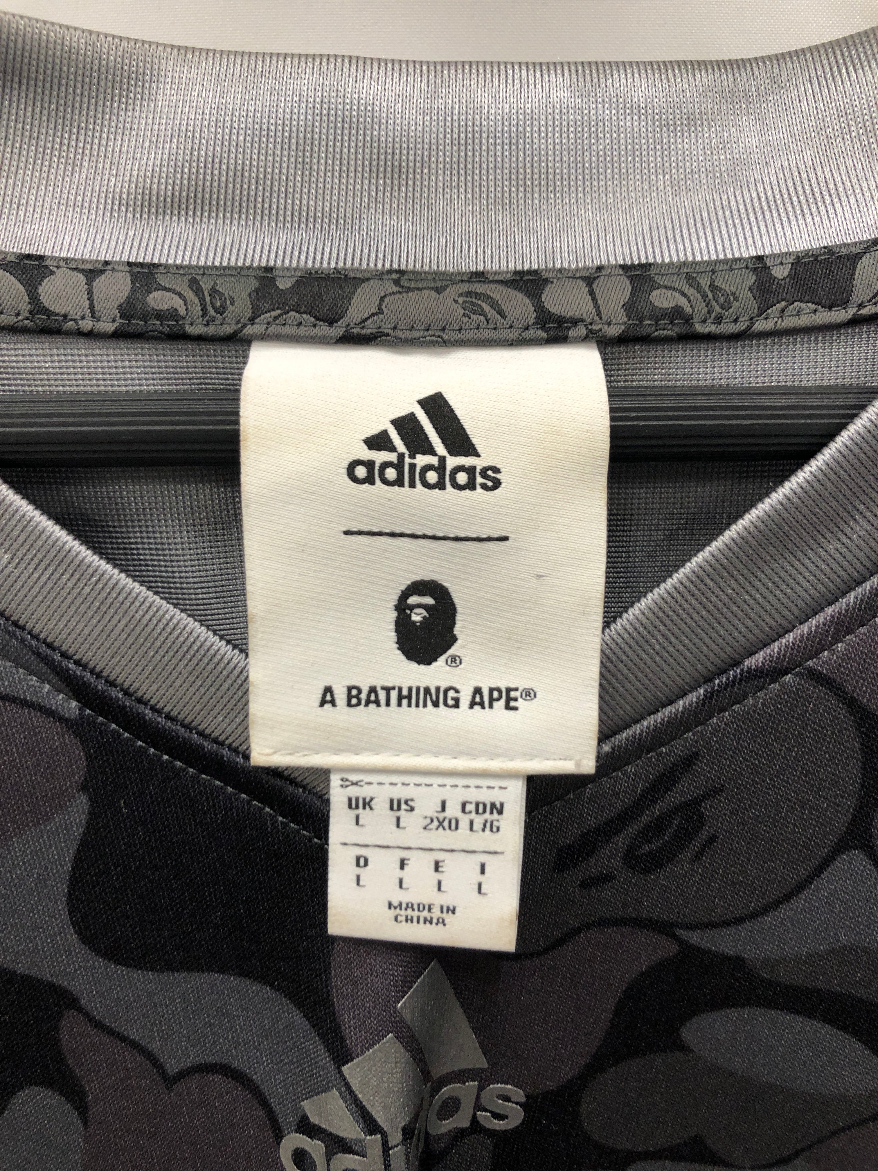 A BATHING APE/adidas/T-Shirt/L/Polyester/GRY/Camouflage/ view 3