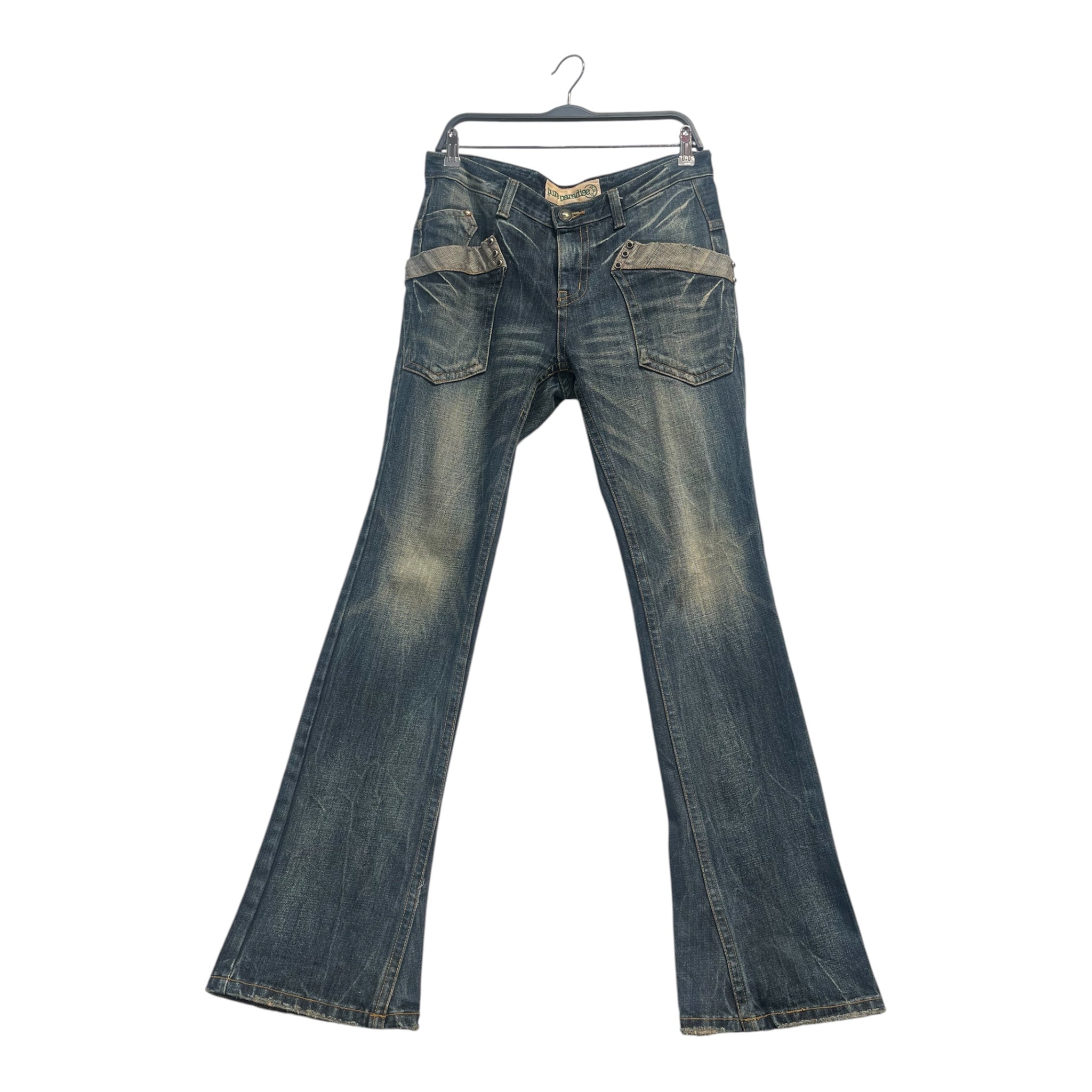 pure paradise/Pants/M/Cotton/BLU/bedazzeled pockets view 1