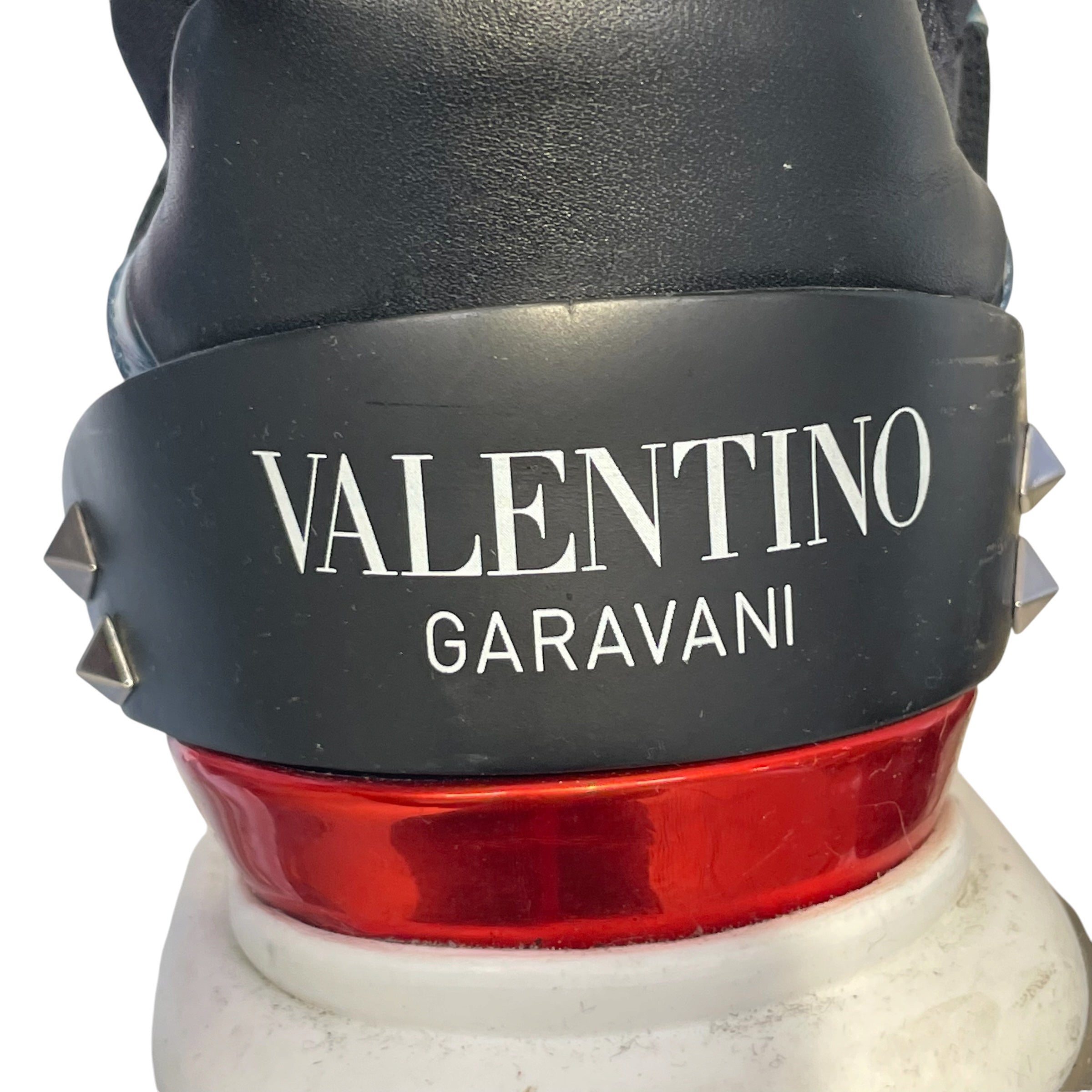 VALENTINO/Hi-Sneakers/EU 40/Cotton/BLK/bounce/stud on heels view 3