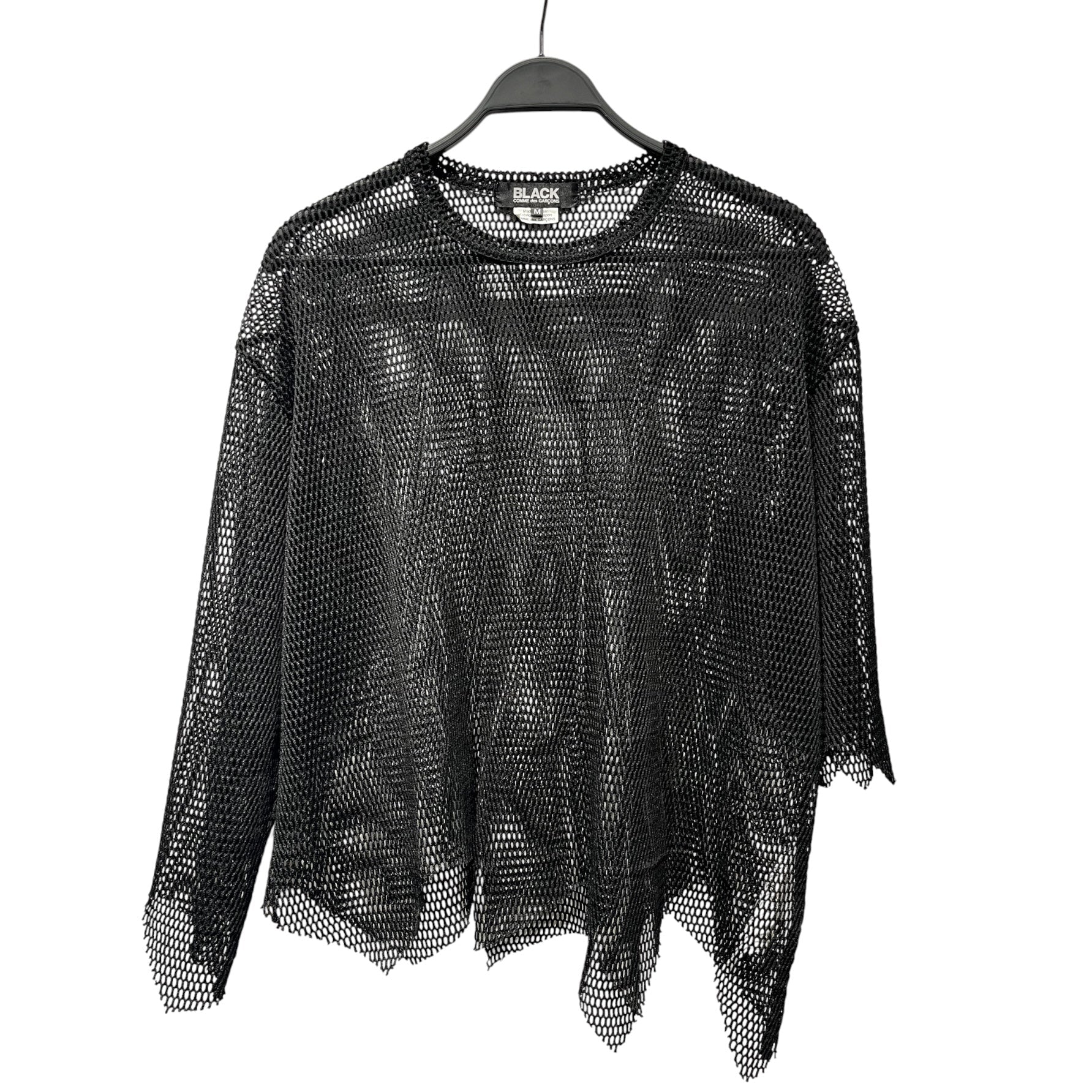 BLACK COMME des GARCONS/LS T-Shirt/M/Polyester/BLK/fishnet view 1