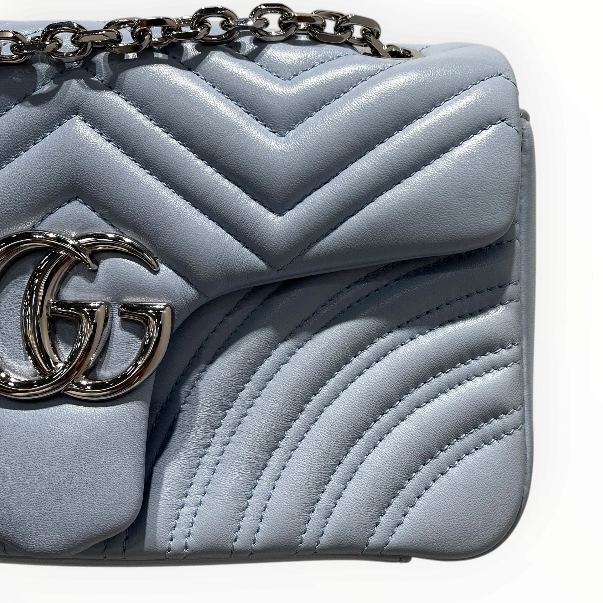GUCCI/Cross Body Bag/Leather/BLU/BB BLU Double G Marmont Medium view 3