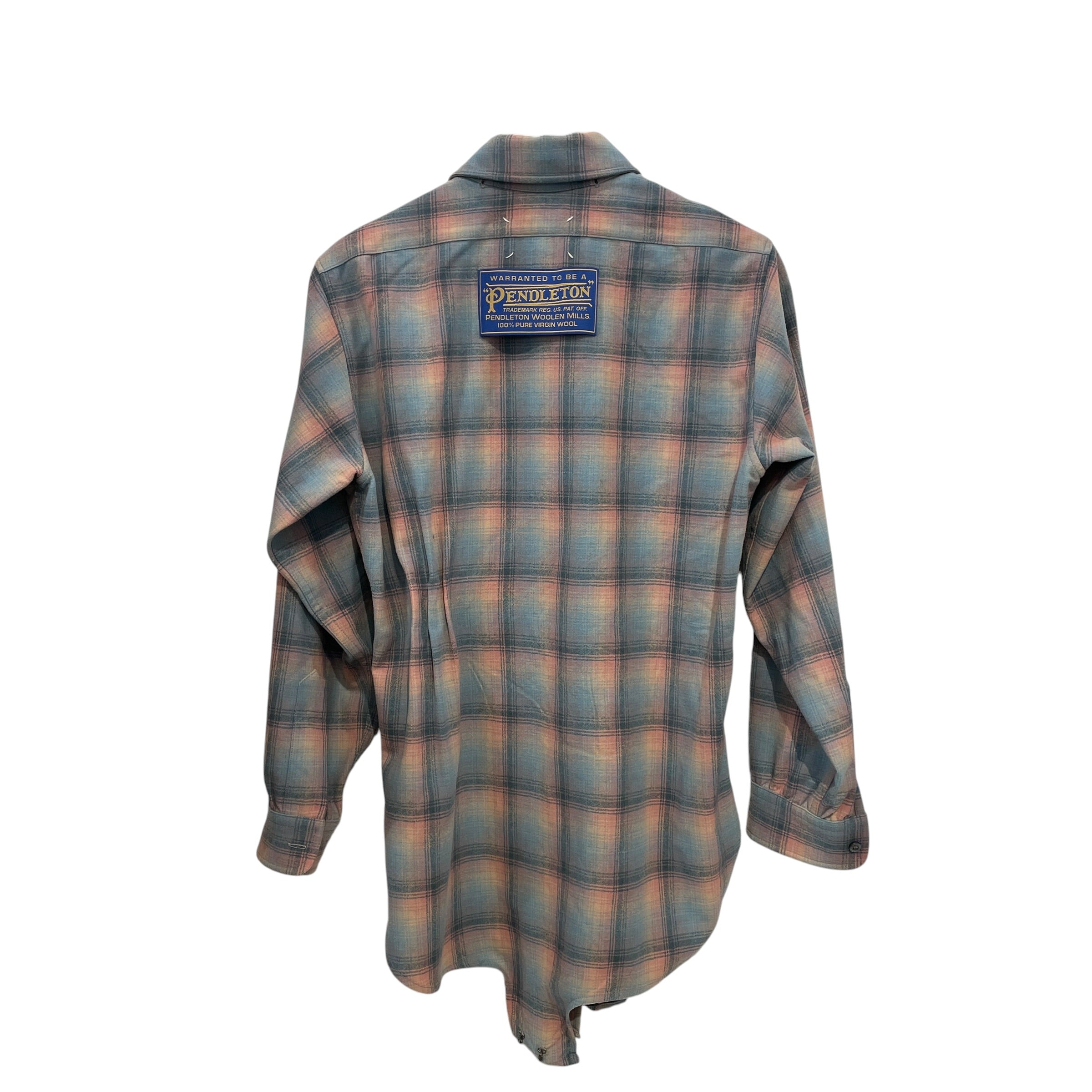 Maison Margiela/PENDLETON/Flannel Shirt/44/Cotton/MLT/Plaid/PINK BLUE PLAID view 2