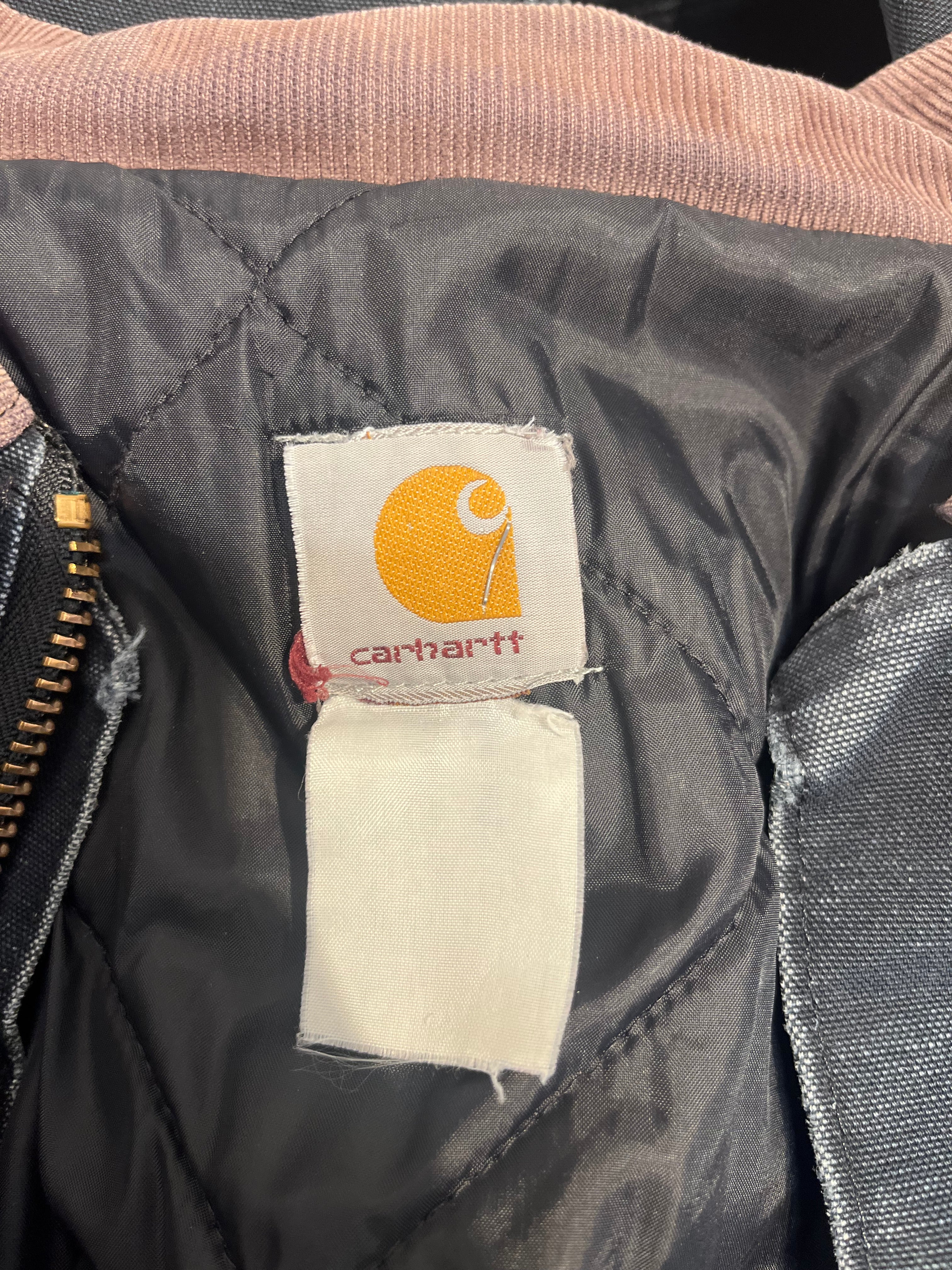 Carhartt/Jacket/Cotton/BLU/work wear distressed/ collar view 3