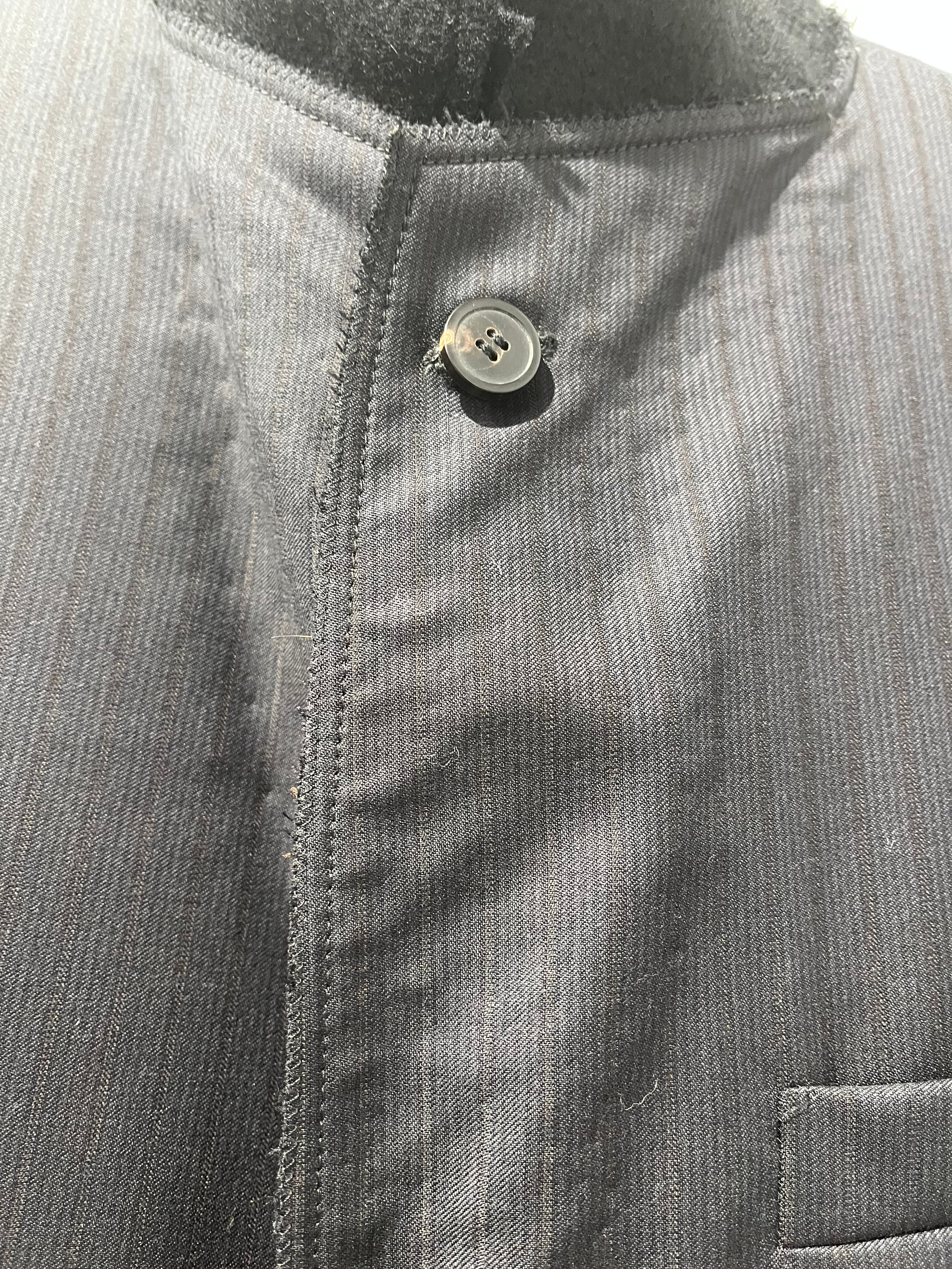 LANVIN/Tailored Jkt/48/Wool/NVY/Stripe/blk felted neck collar/M01VG88 view 5