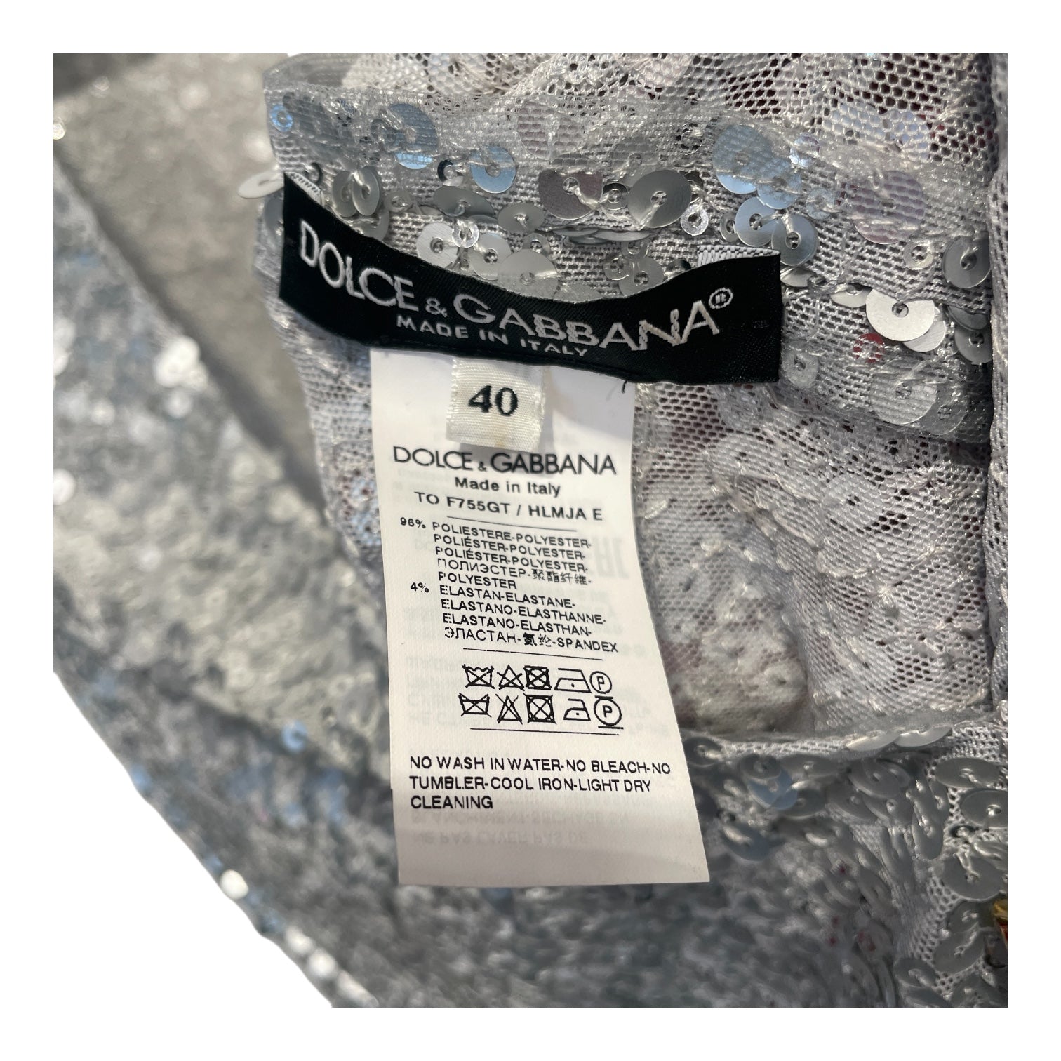 DOLCE&GABBANA/SL Cut & Sew/40/Polyester/SLV/SEQUIN/PLUNGE NECKLINE view 4