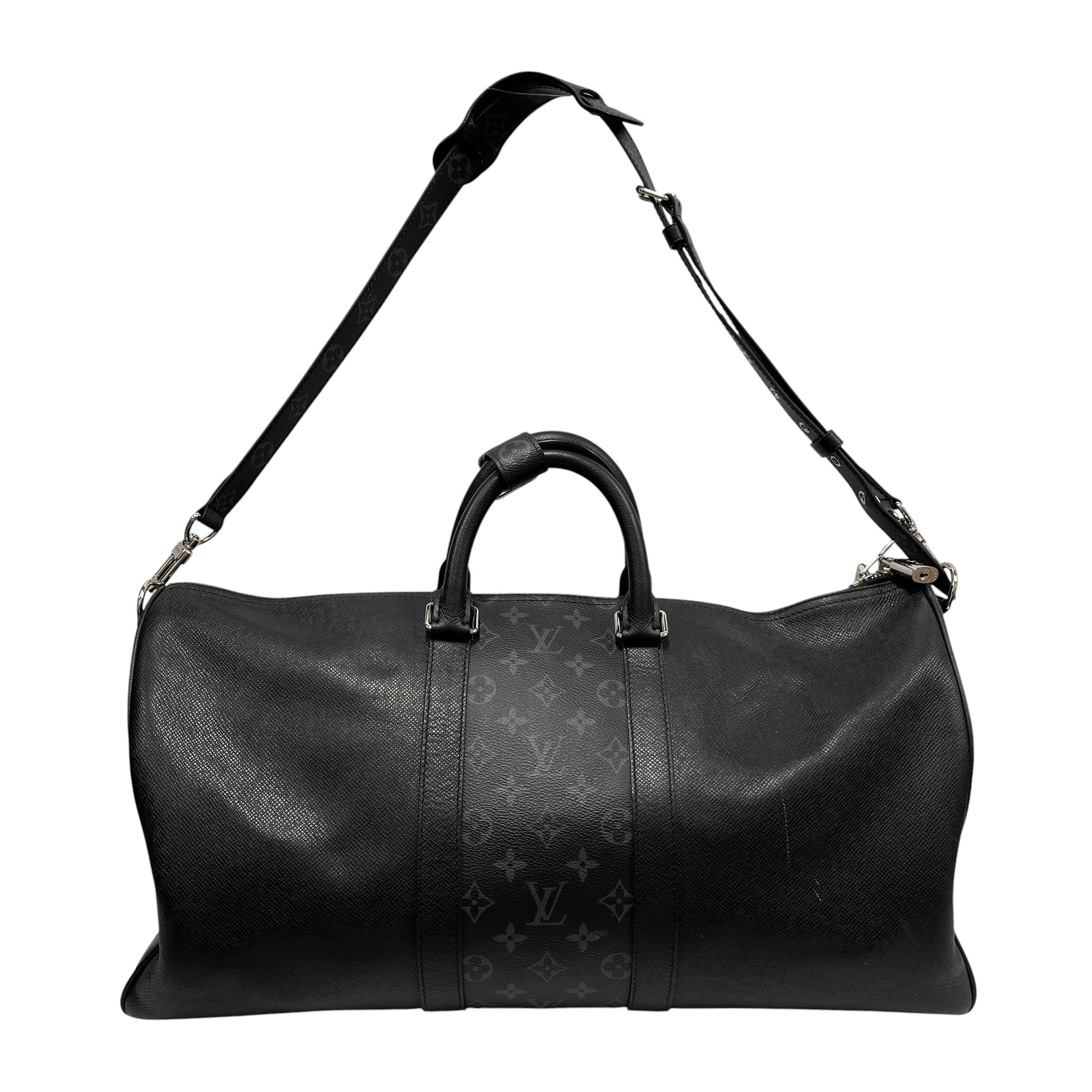 LOUIS VUITTON/Luggage/Monogram/Leather/BLK/Bandouliere 50 Keepall Duffle view 2