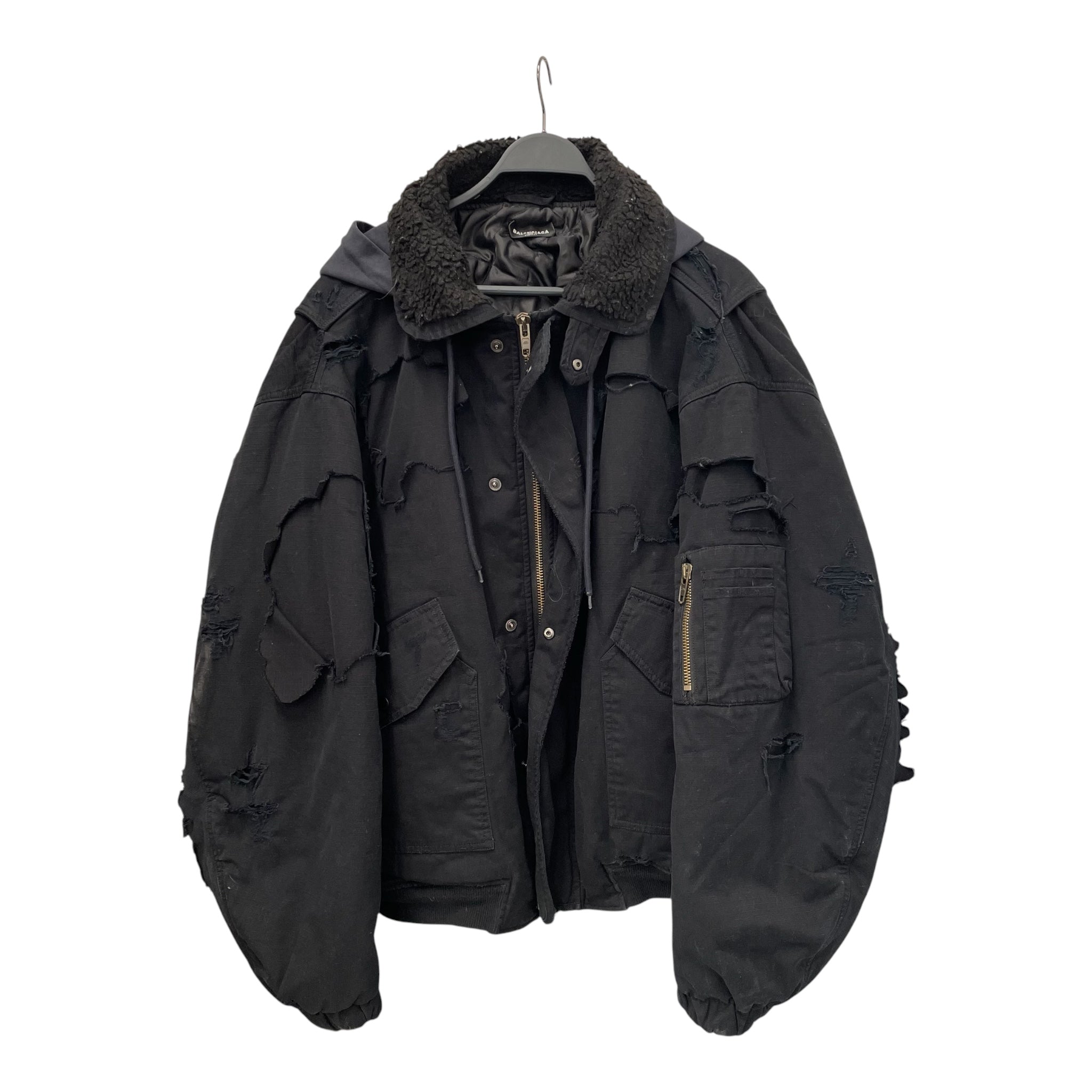 BALENCIAGA/Jacket/M/Denim/BLK/Unity Destroyed Bomber view 1