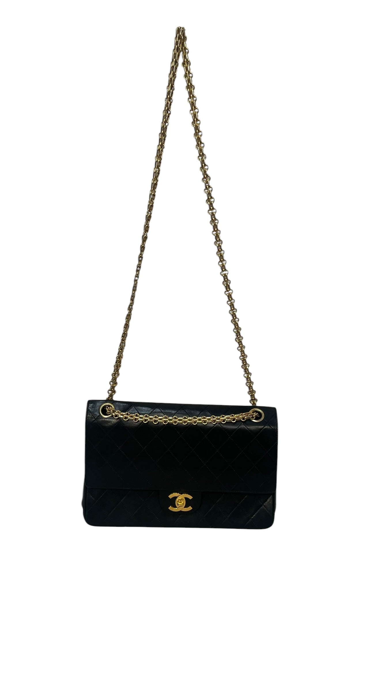 CHANEL/Bag/Lambskin/BLK/double flap medium classic view 1