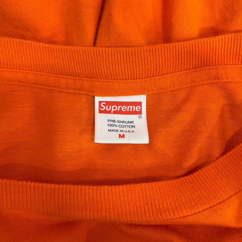 Supreme/LS T-Shirt/M/Cotton/ORN/Graphic/ORNG BOX LOGO
