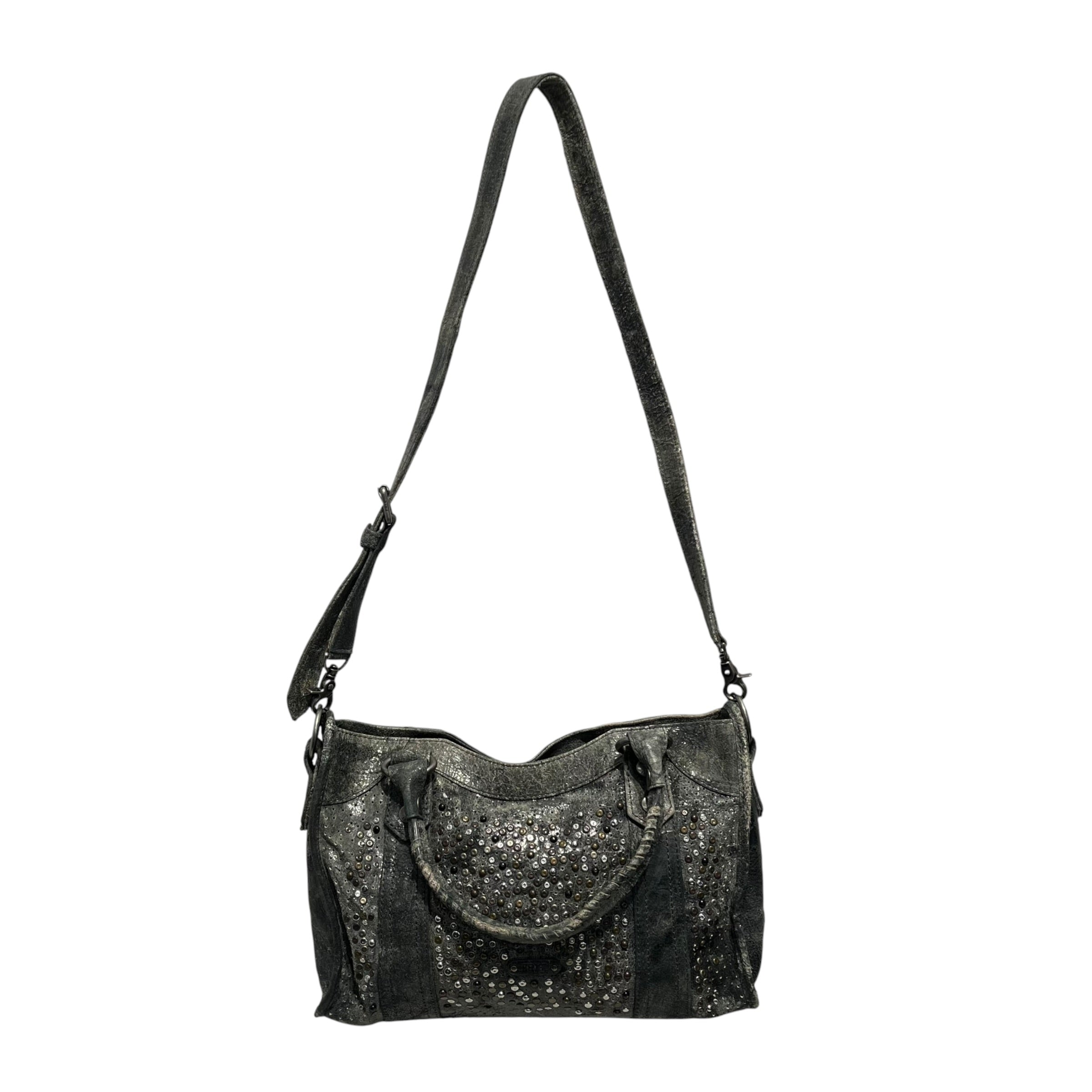 FRYE/Tote Bag/Leather/GRY/Studded Deborah Hobo Bag view 3