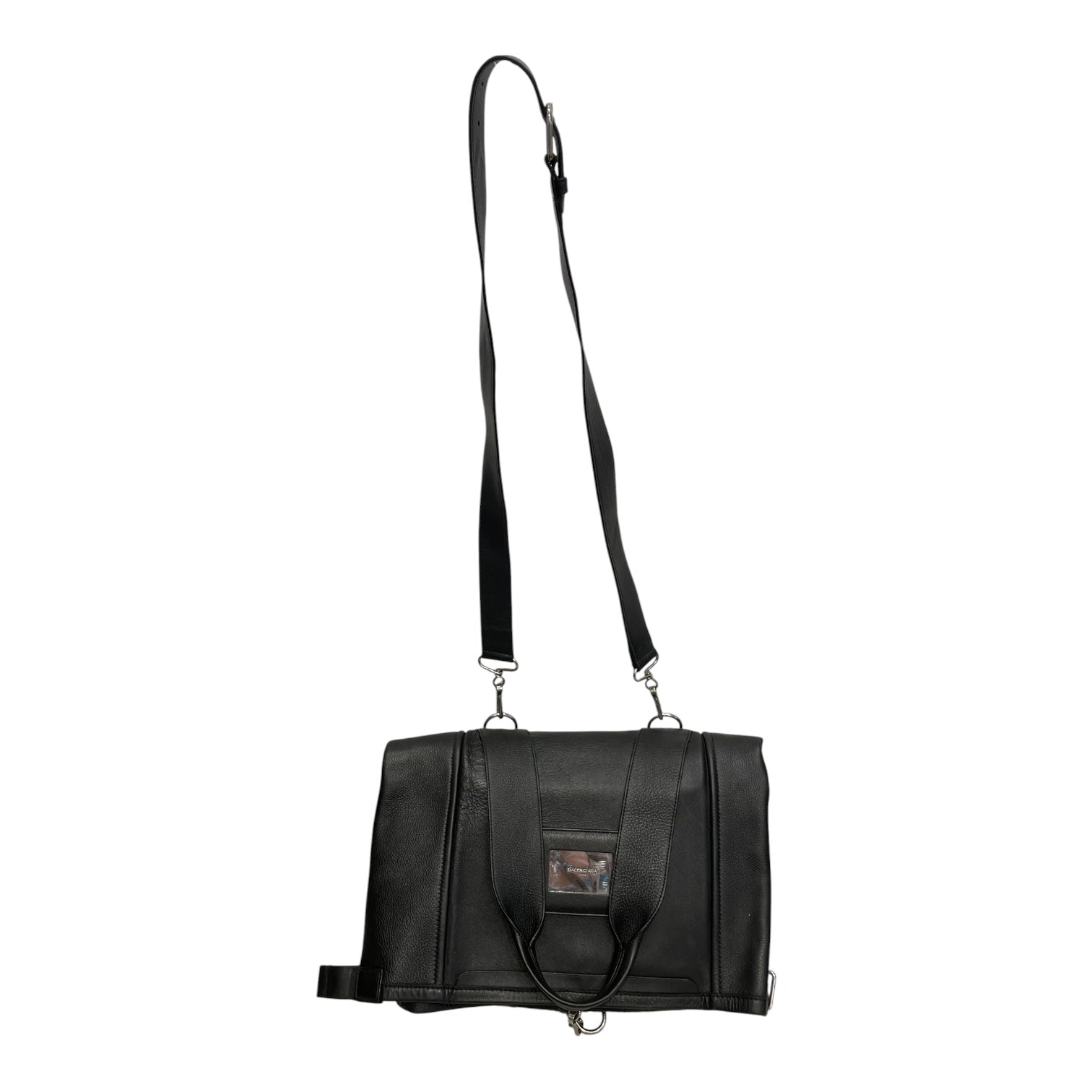 BALENCIAGA/Cross Body Bag/Leather/BLK/CONVERTIBLE BAG
