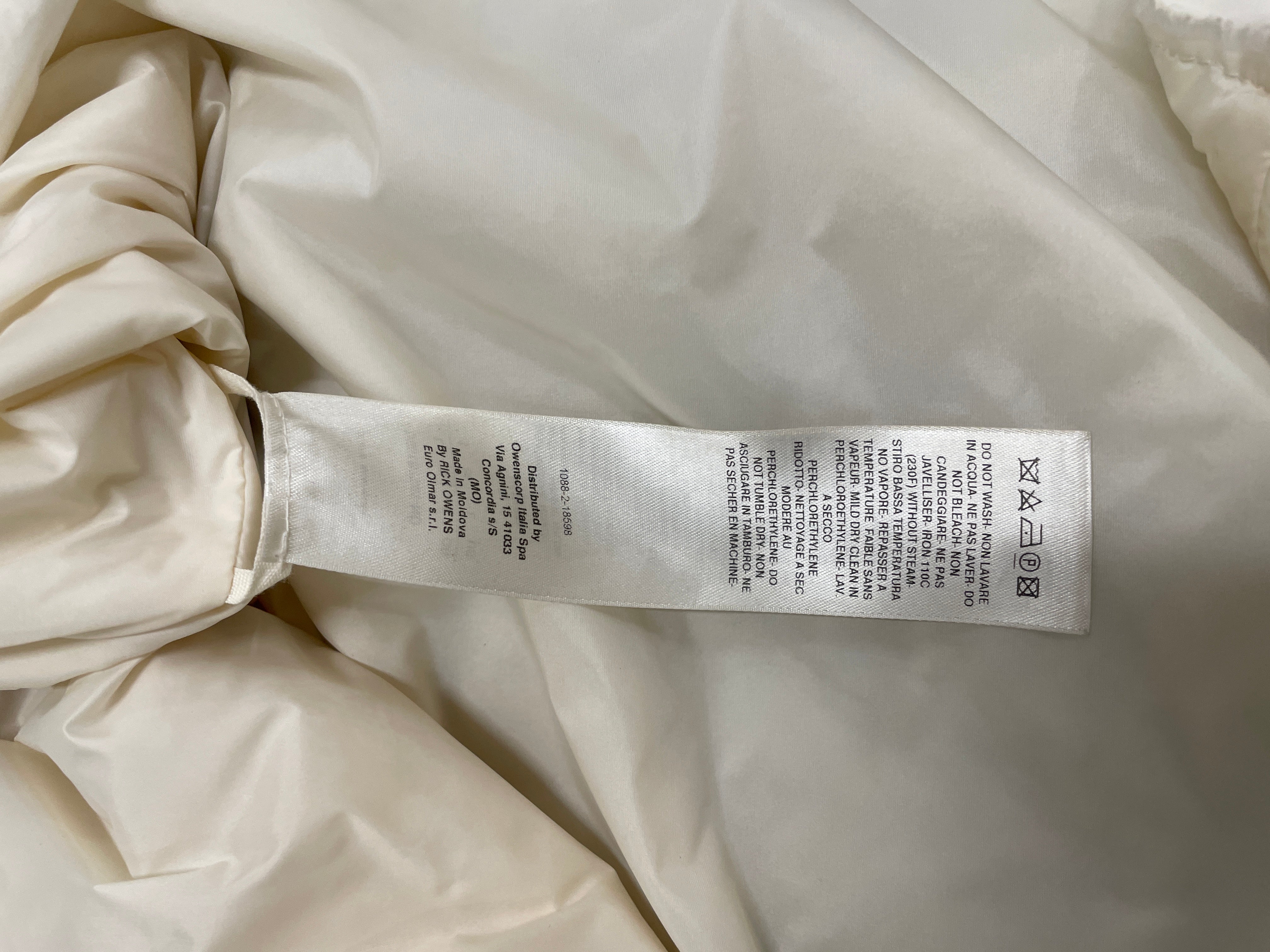 RICK OWENS DRKSHDW/Jacket/L/Nylon/CRM/CROP TACTILE view 4