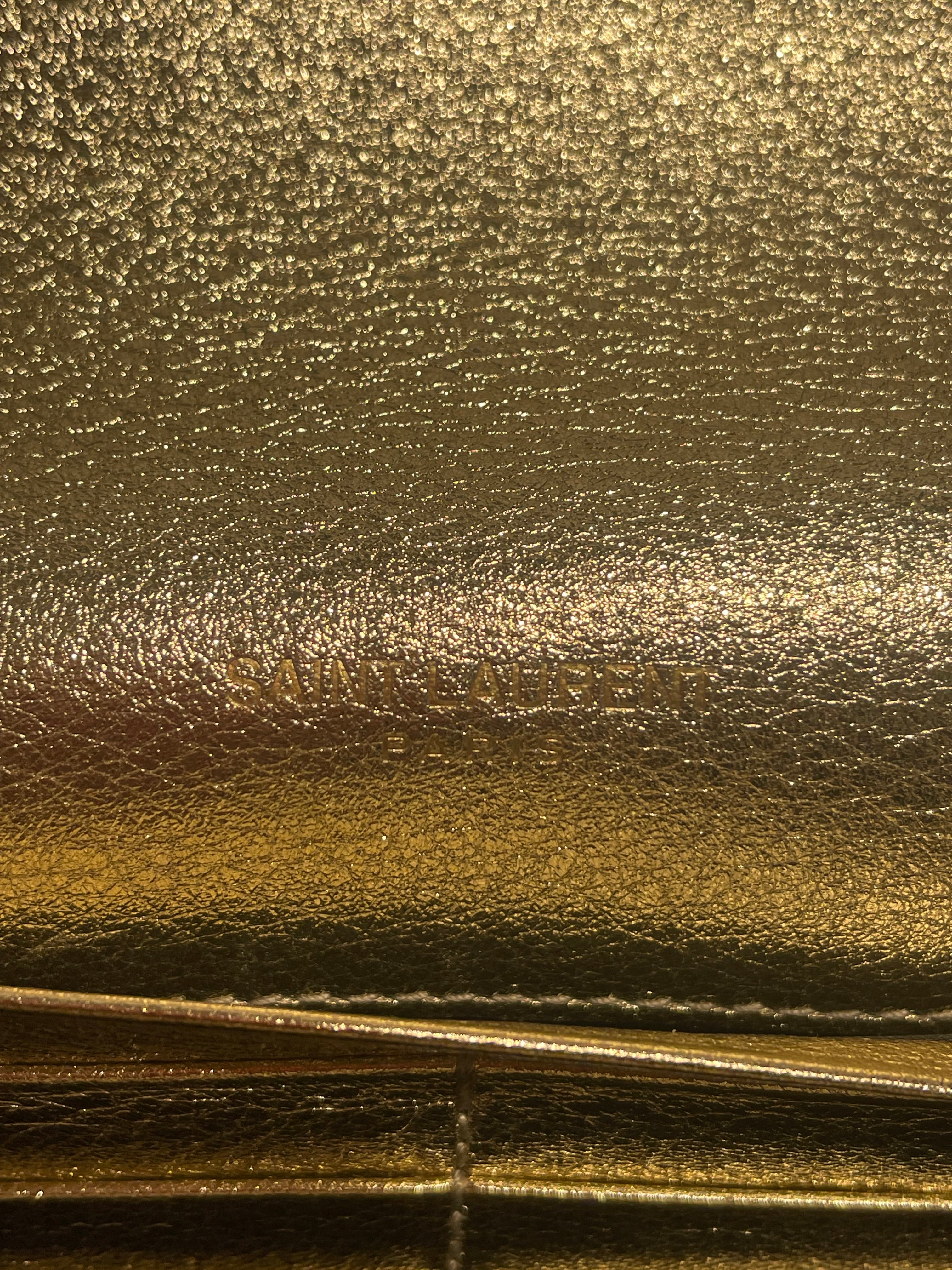 YVES SAINT LAURENT/Long Wallet/Glitter/Leather/GLD/ view 3