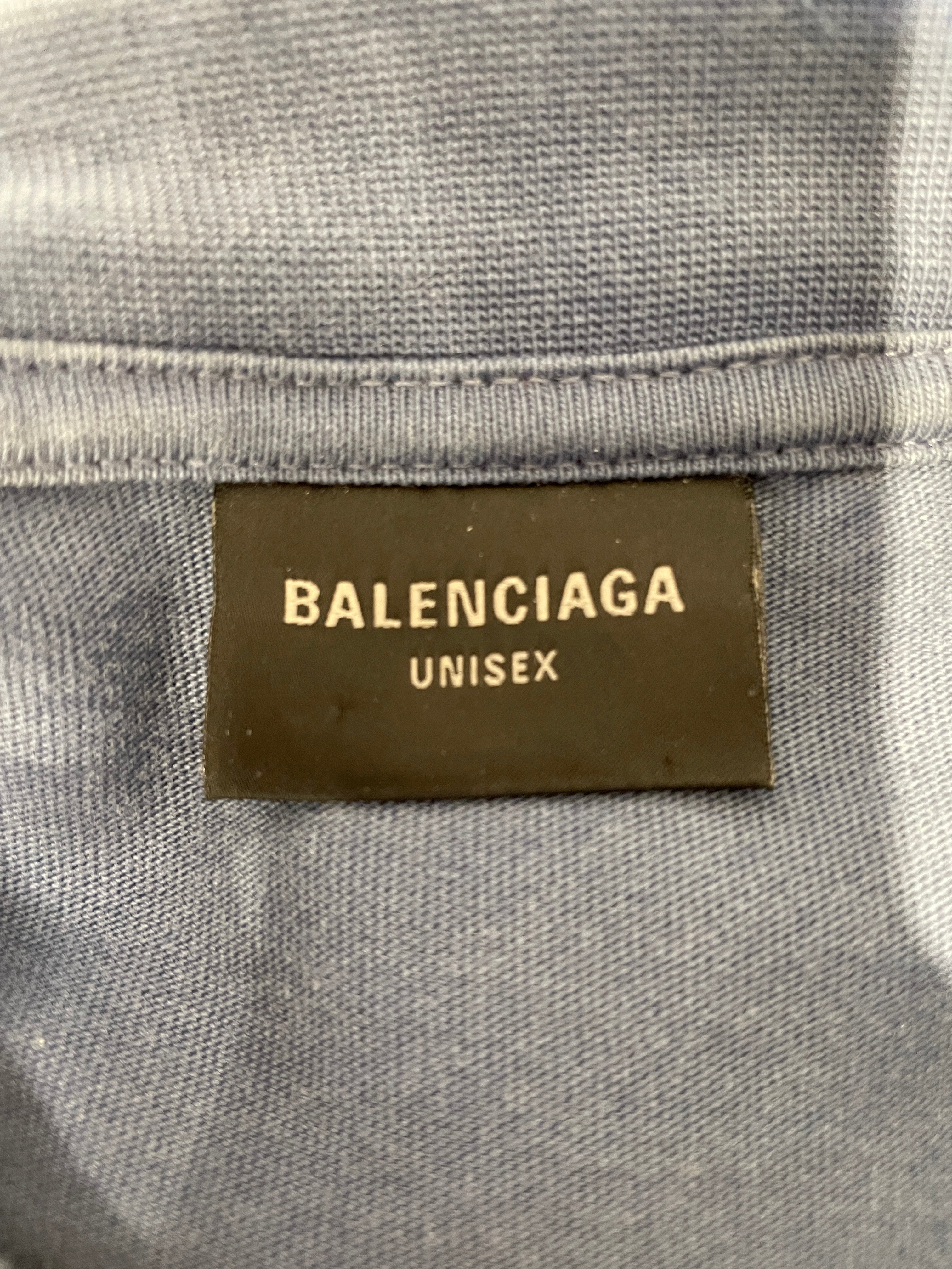 BALENCIAGA/T-Shirt/L/Cotton/BLU/2024 BURING UNITY view 3