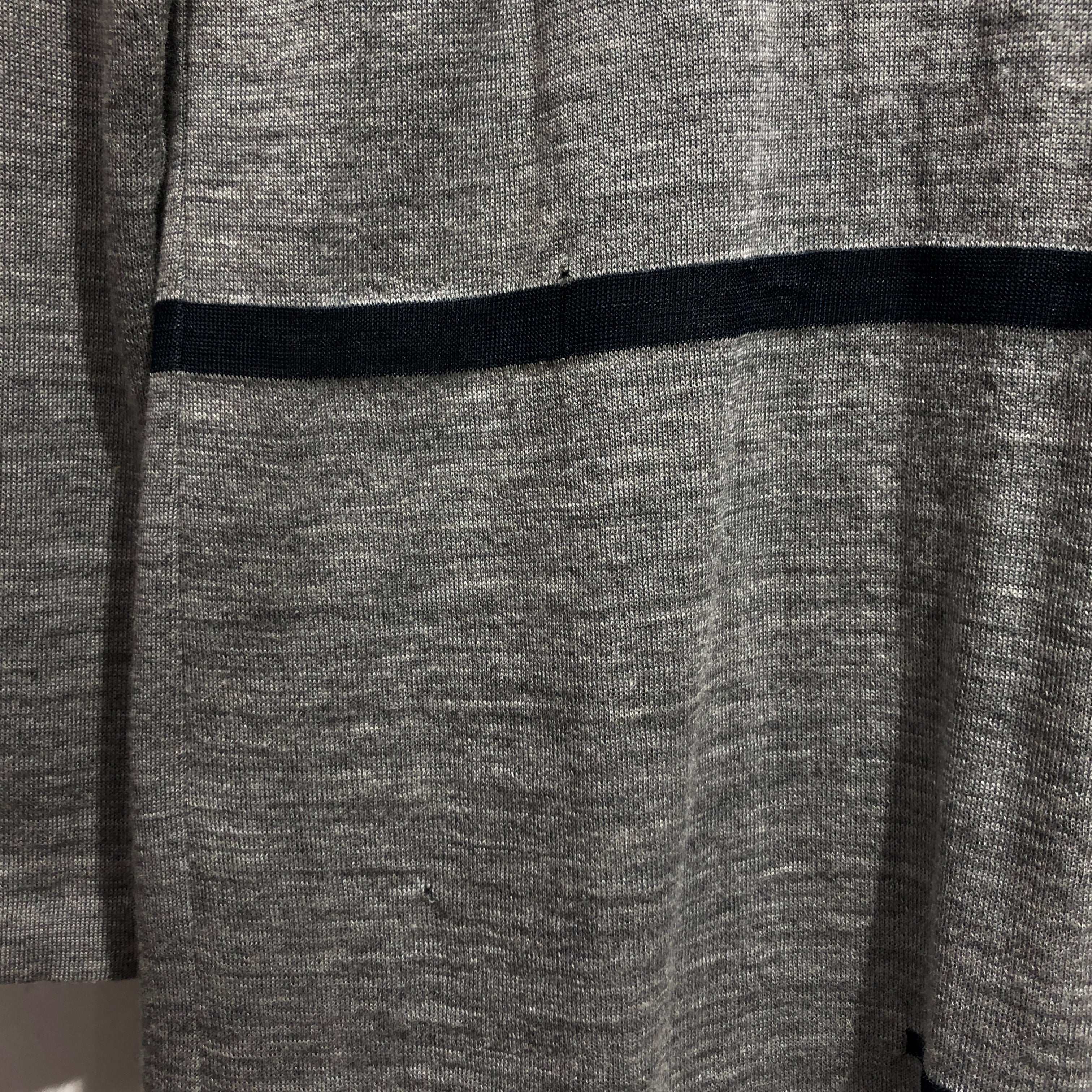 Jean Paul Gaultier/LS Dress/32/Stripe/Wool/GRY/Midi Length/nvy/gry turtleneck #7 view 7