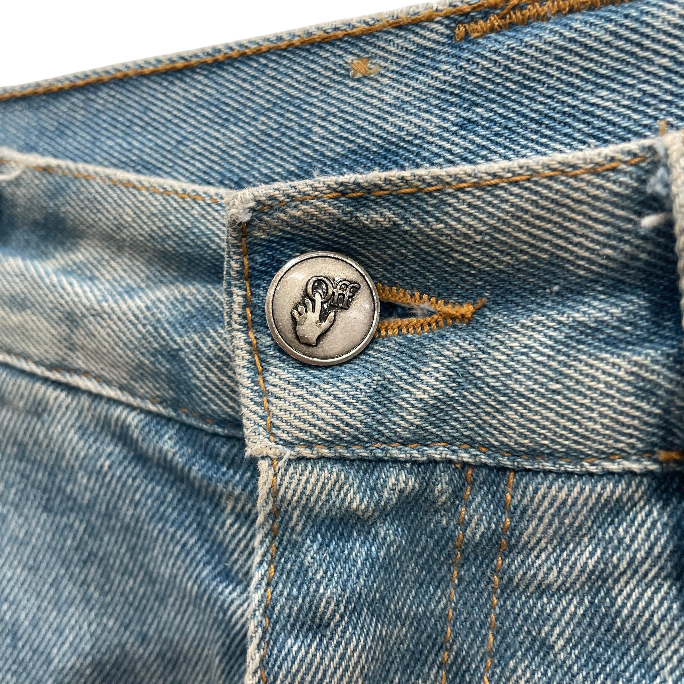 OFF-WHITE/Straight Pants/28/Cotton/BLU/SAFETY PIN ZIPPER\POCKET FRONT view 4