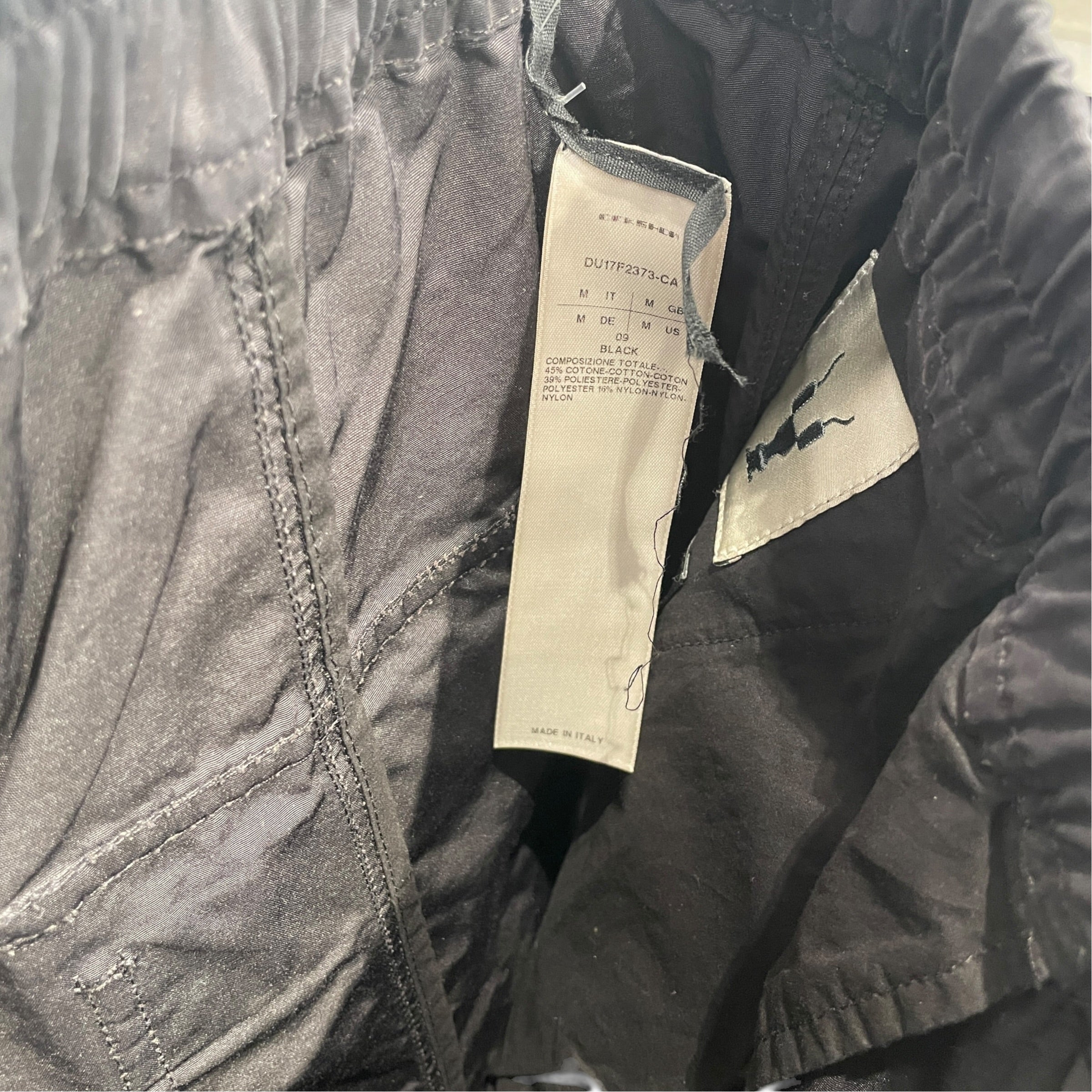 RICK OWENS DRKSHDW/Shorts/M/Cotton/BLK/DROPCROTCH UNHEMMED view 3