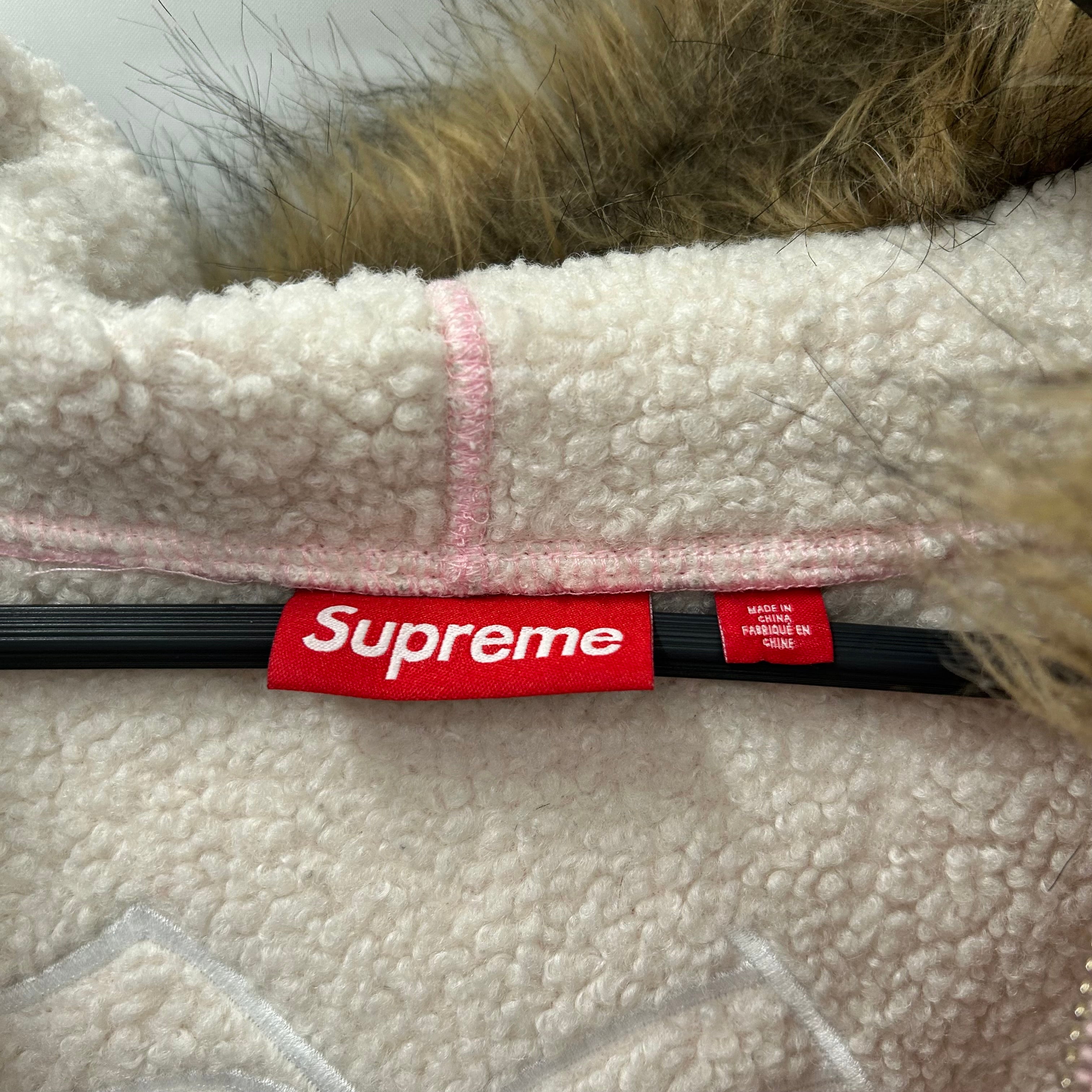 Supreme/Zip Up Hoodie/XL/Cotton/PNK/FAUX FUR view 4