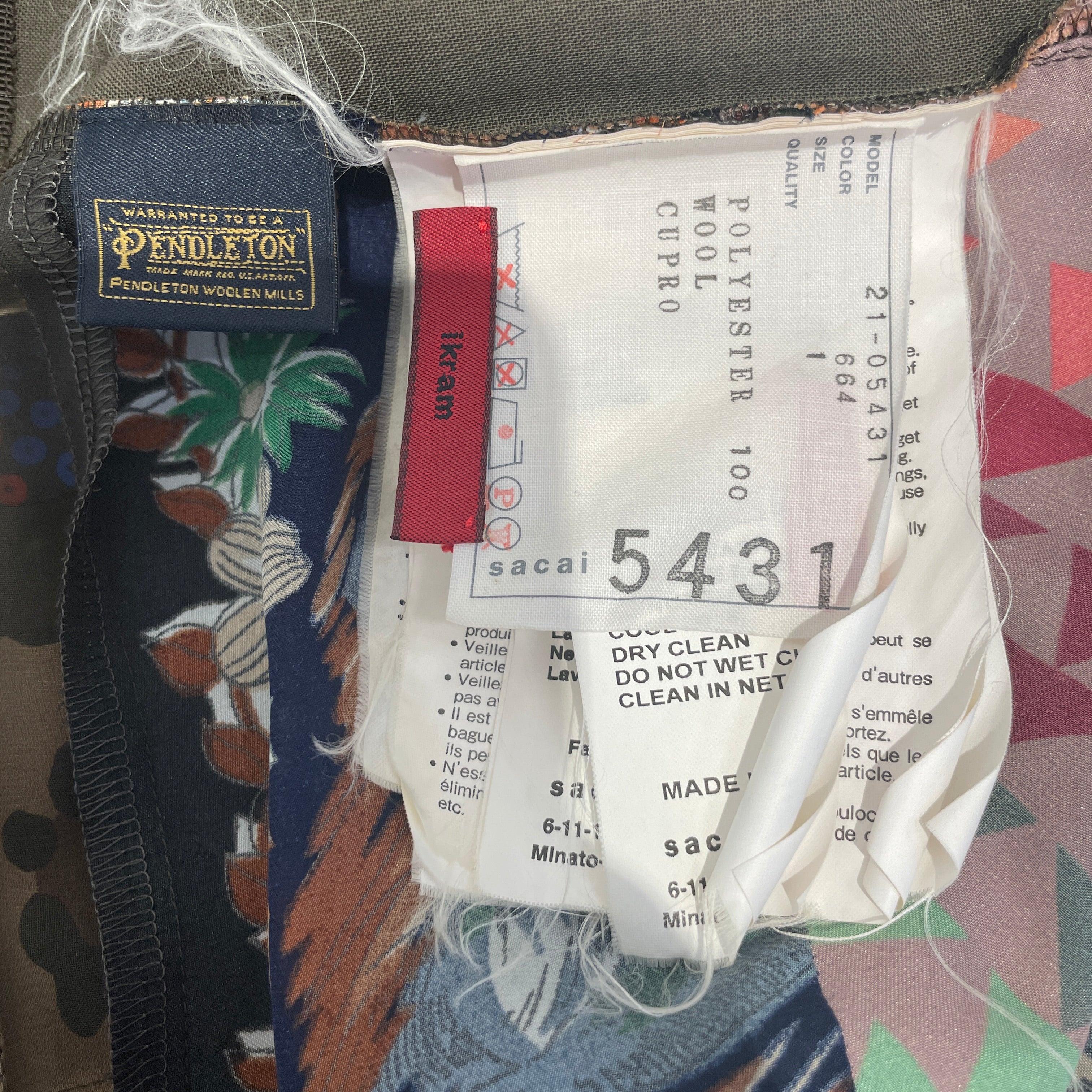 Sacai/SS Shirt/Polyester/MLT/All Over Print/MULTI PRINT/HALF BUTTON UP view 3
